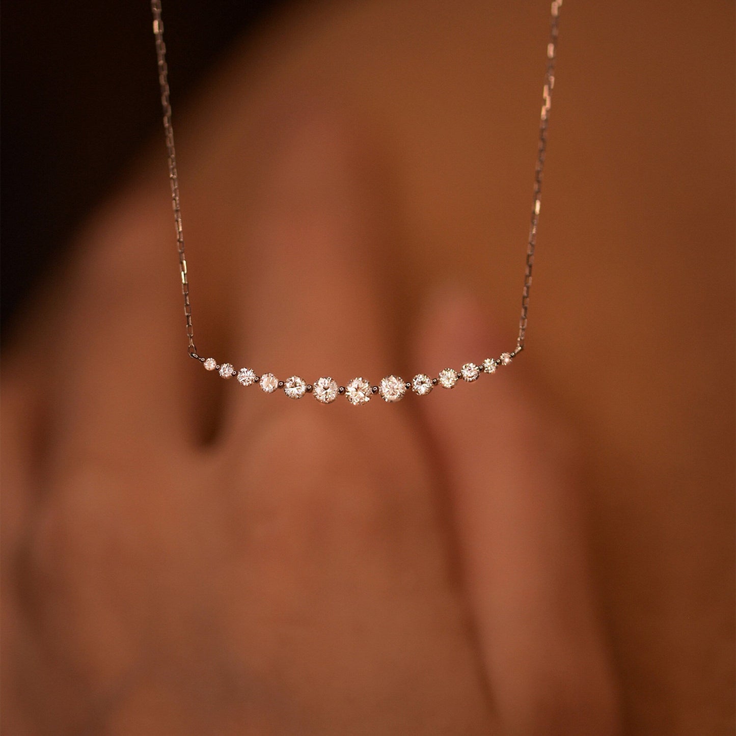 Piper- 1.50 TCW Round Pave Moissanite Necklace