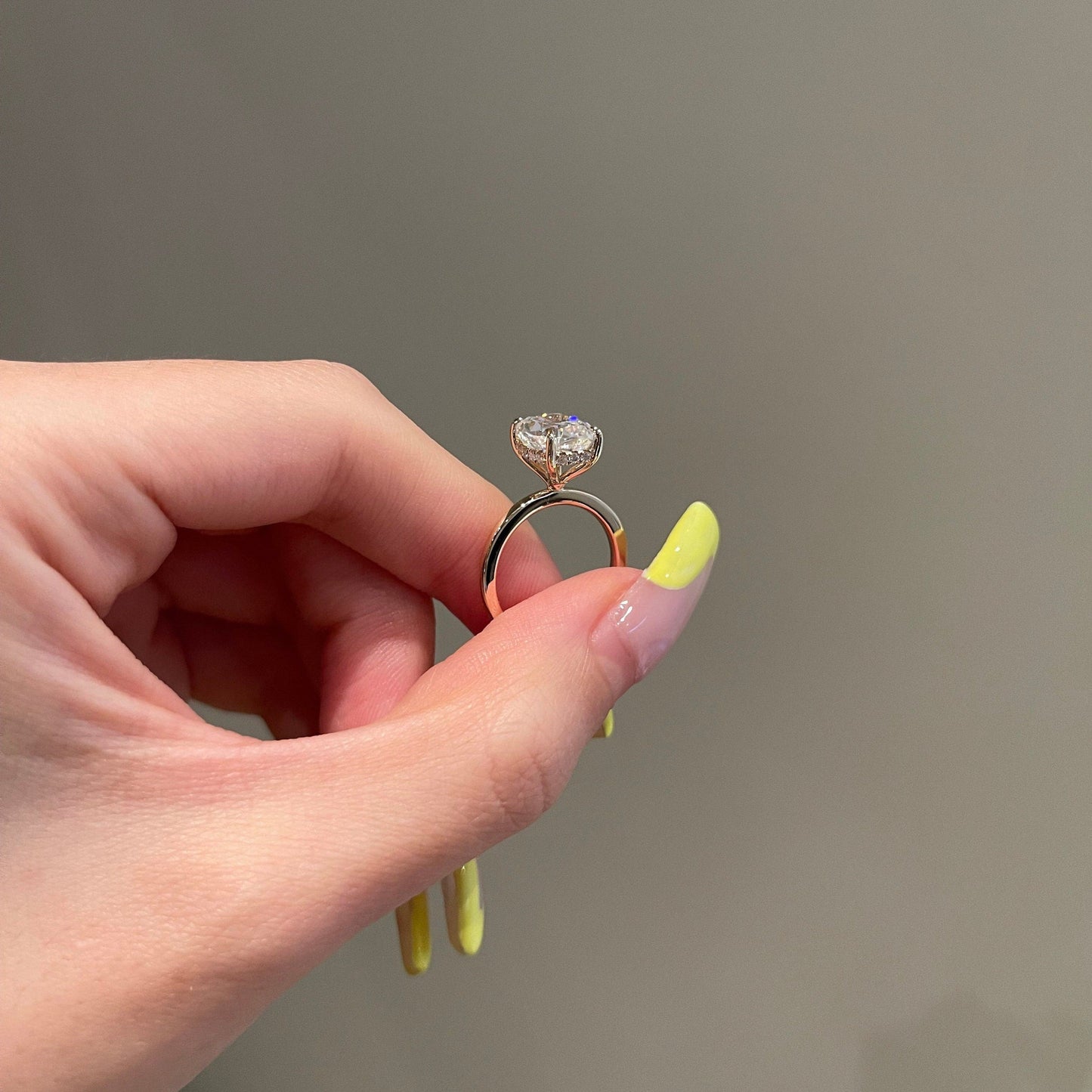 Frances- 3.0 CT Cushion Hidden Halo Moissanite Ring