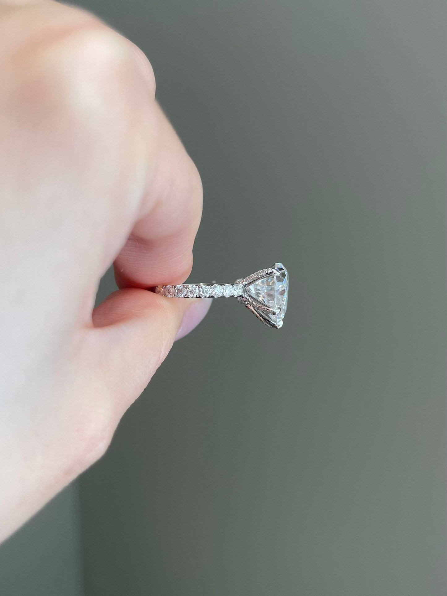 Diane- 7.0 CT Heart Pave Moissanite Ring