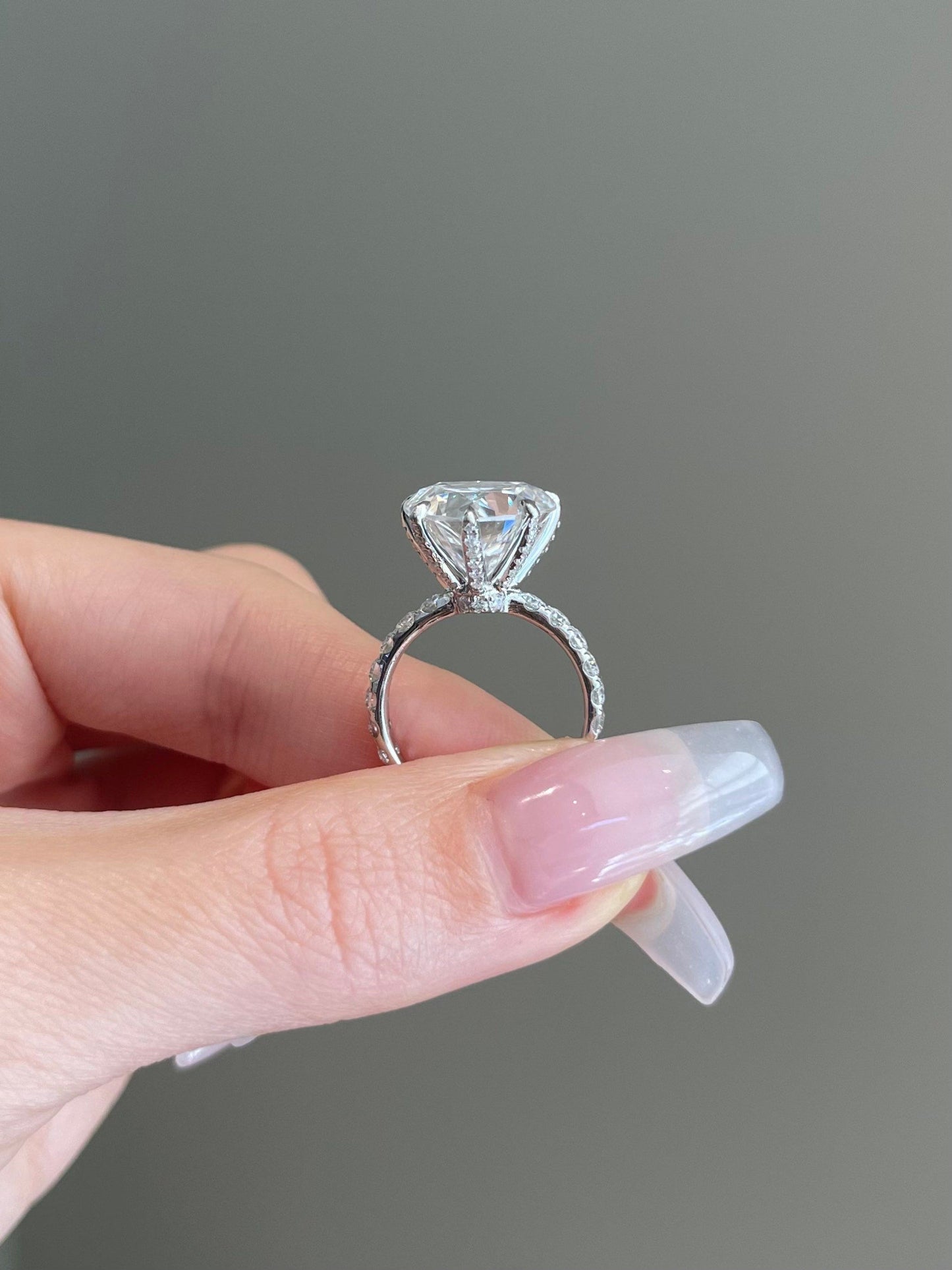 Diane- 7.0 CT Heart Pave Moissanite Ring