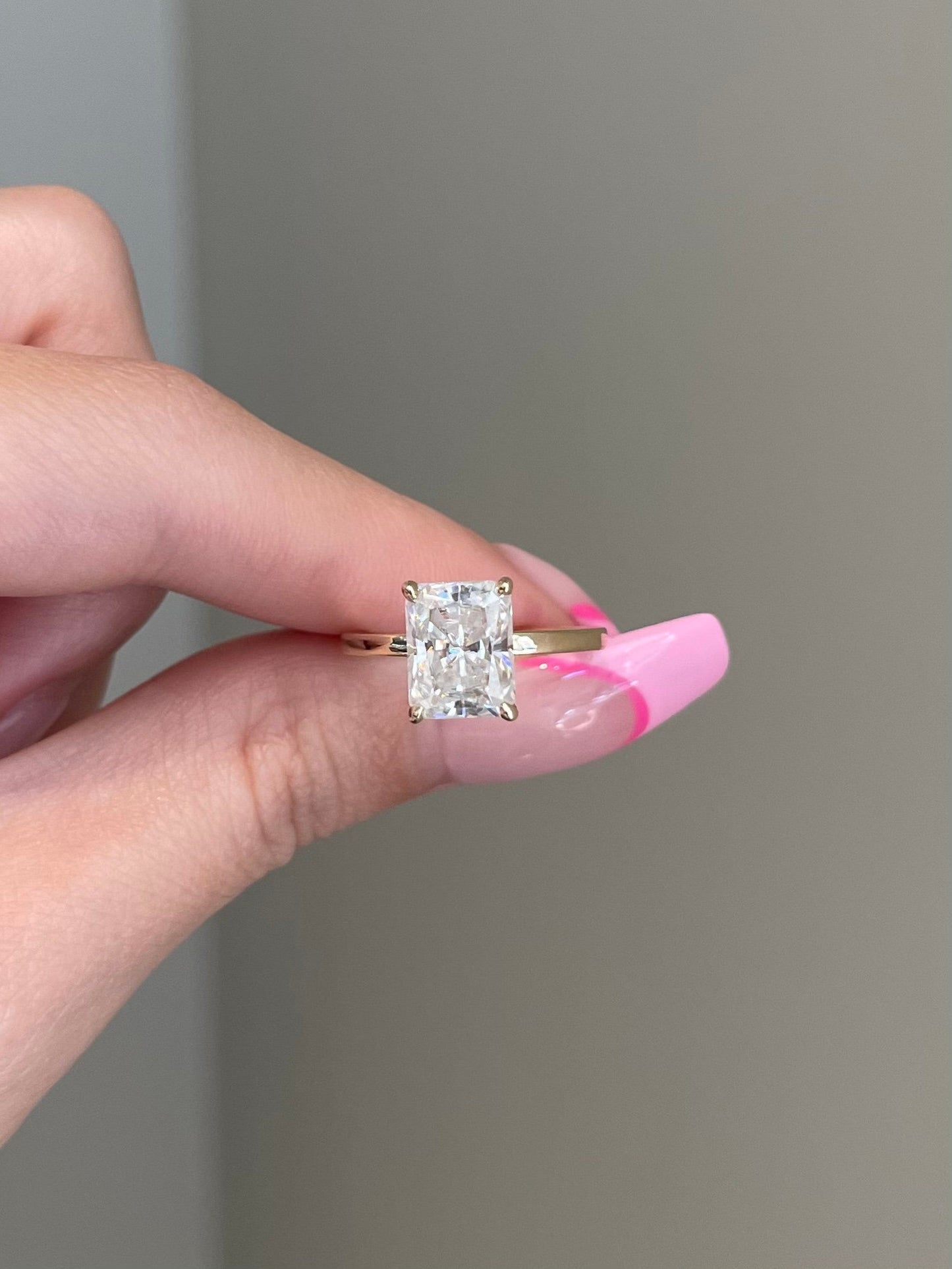 Zachary- 3.0 CT Radiant Hidden Halo Moissanite Ring