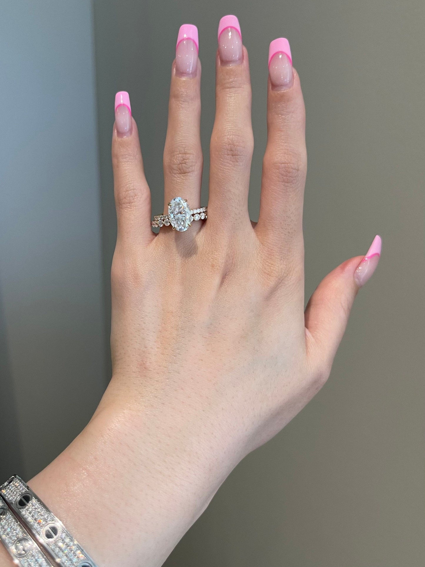 Kathleen- 4.0 CT Oval Hidden Halo Pave Moissanite Ring