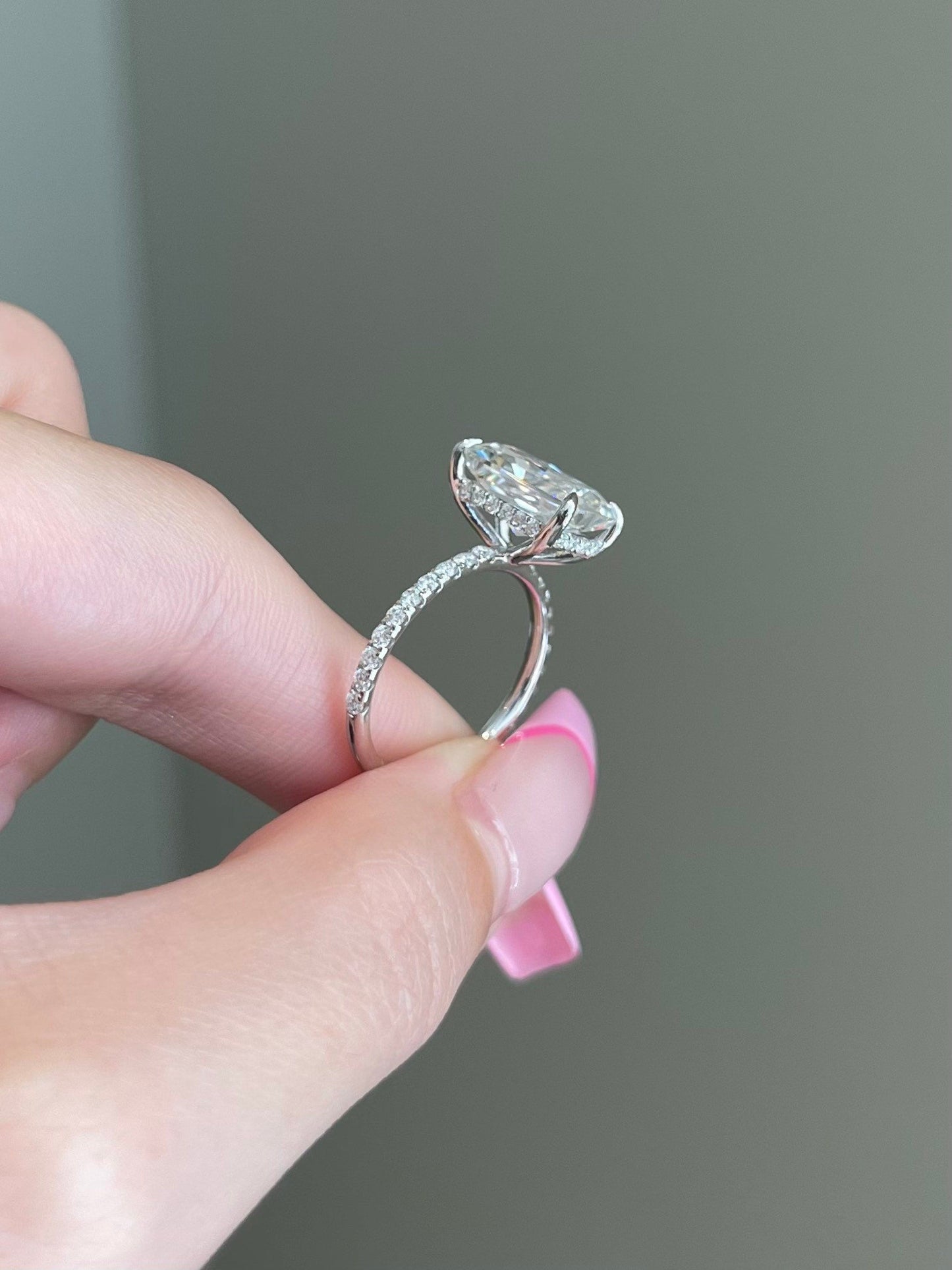 Laura- 4.0 CT Radiant Hidden Halo Pave Moissanite Ring