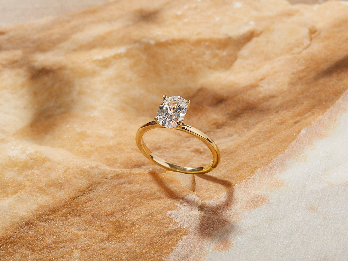 Gloria- 1.0 CT Oval Solitaire Moissanite Ring
