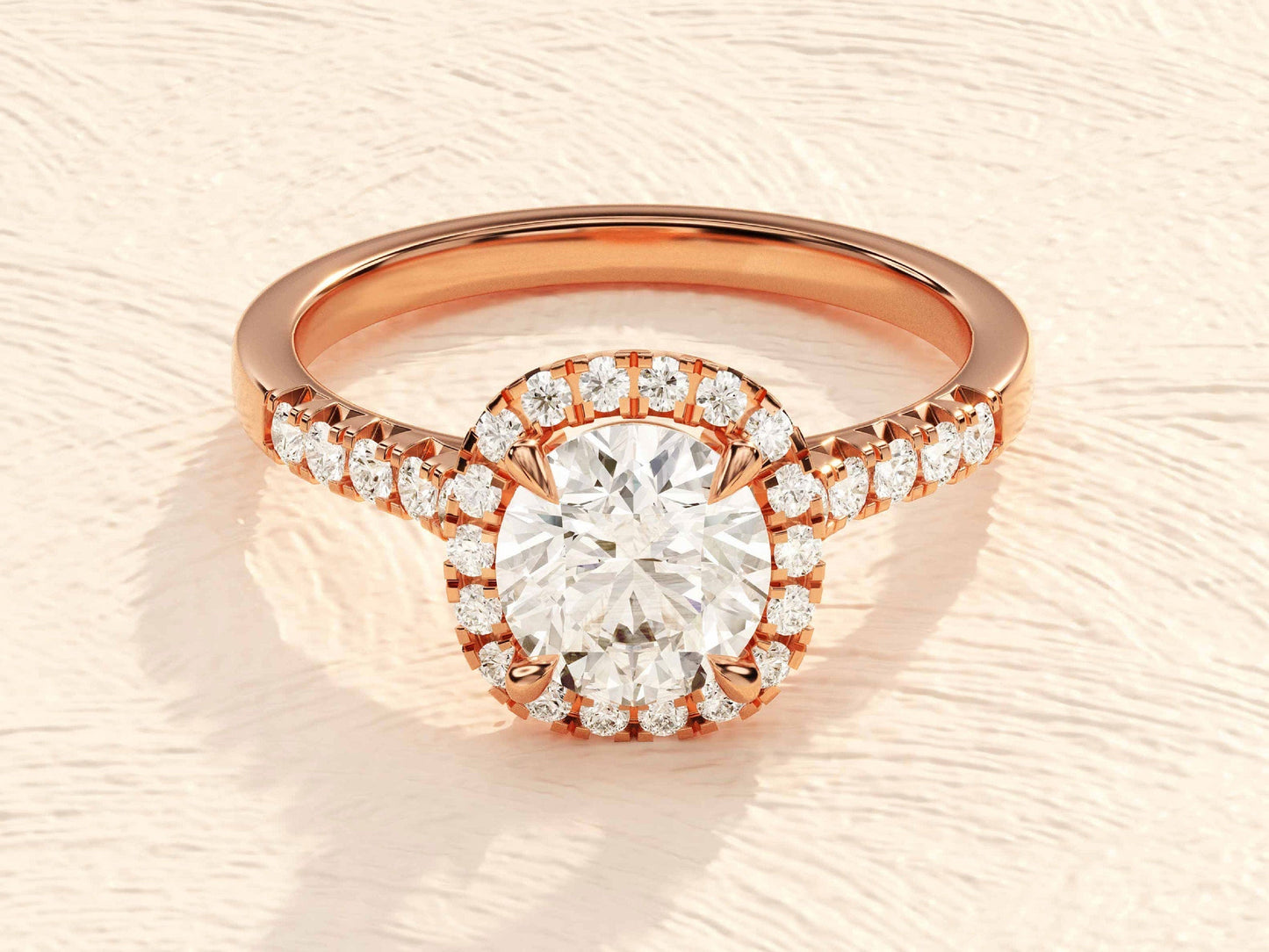 Kyle- 1.0 CT Cushion Halo Pave Moissanite Ring