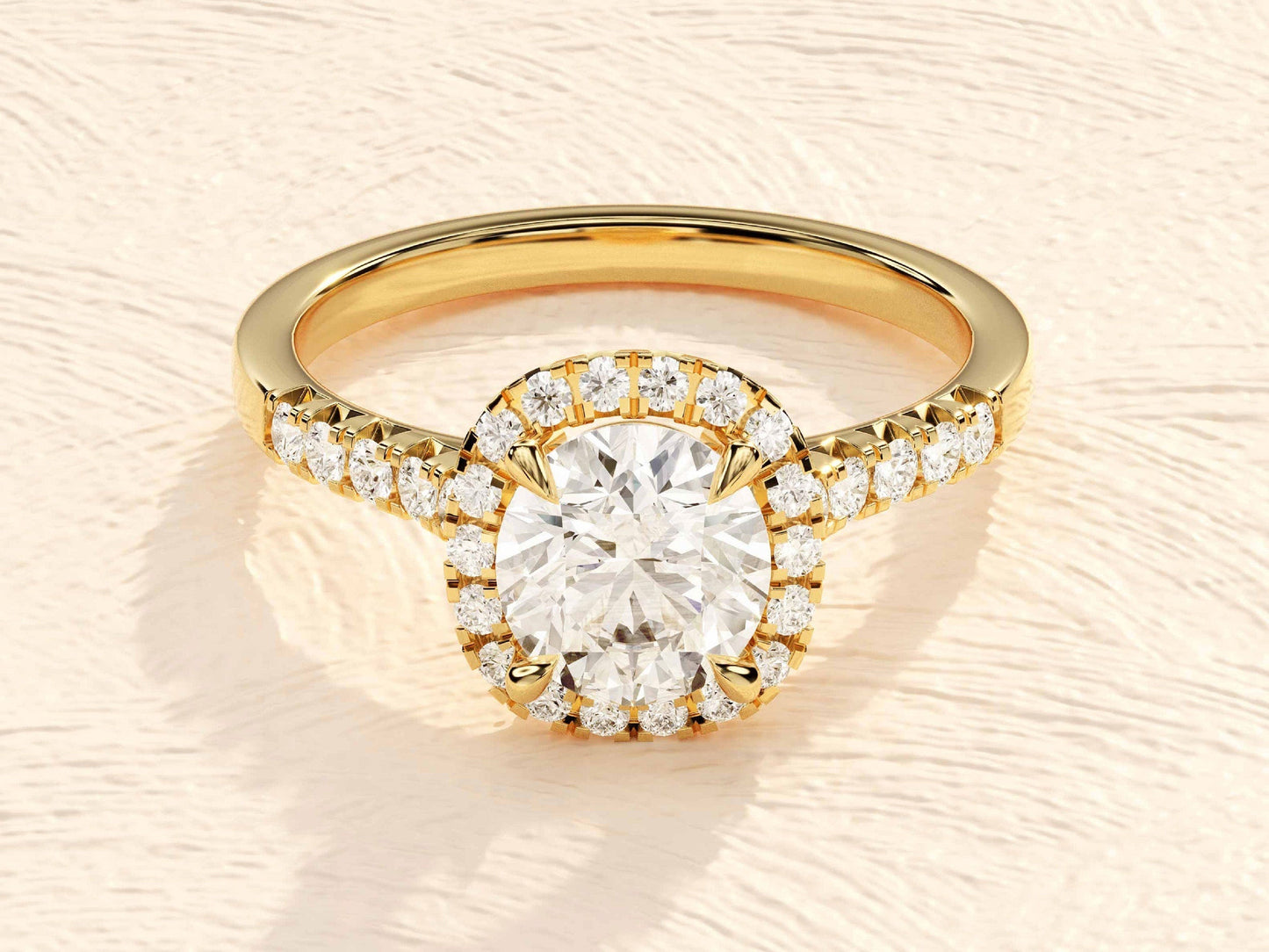 Kyle- 1.0 CT Cushion Halo Pave Moissanite Ring