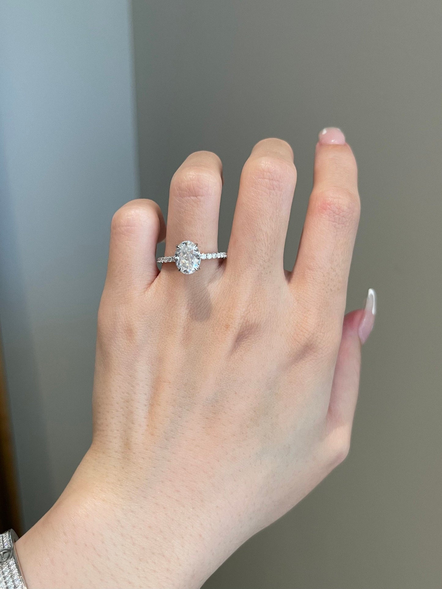 Anthony- 2.0 CT Oval Pave Moissanite Ring