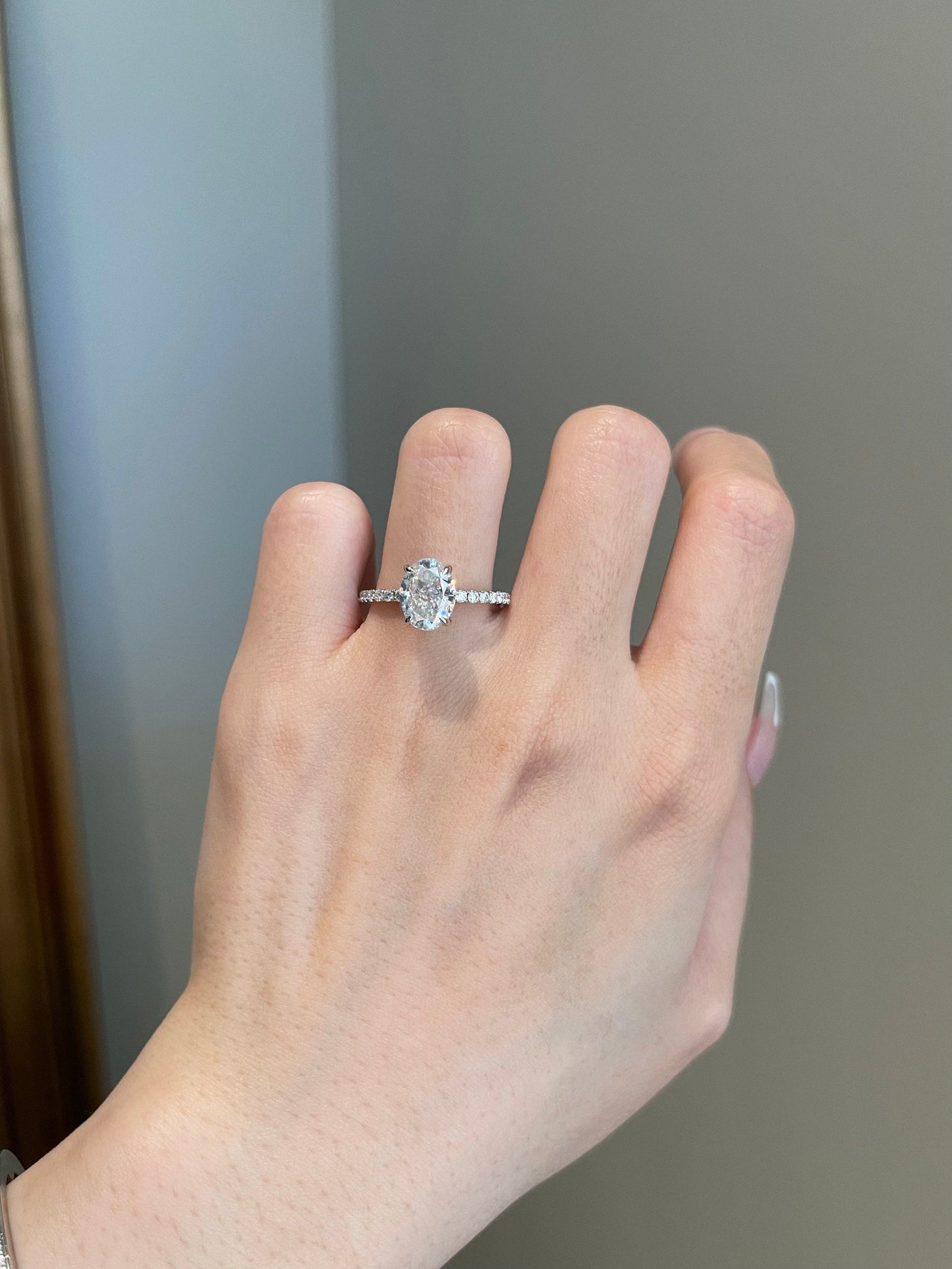 Anthony- 2.0 CT Oval Pave Moissanite Ring