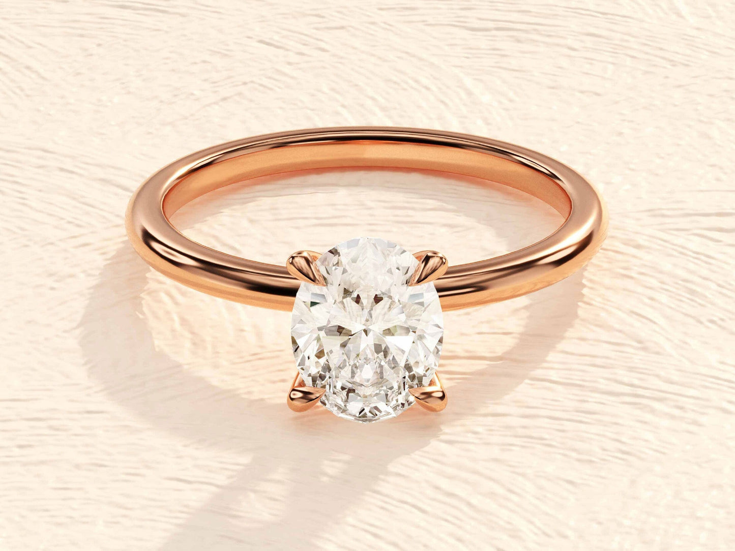 Gloria- 1.0 CT Oval Solitaire Moissanite Ring