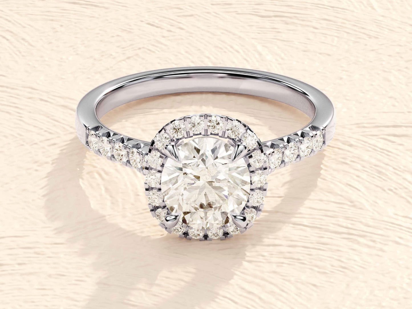 Kyle- 1.0 CT Cushion Halo Pave Moissanite Ring