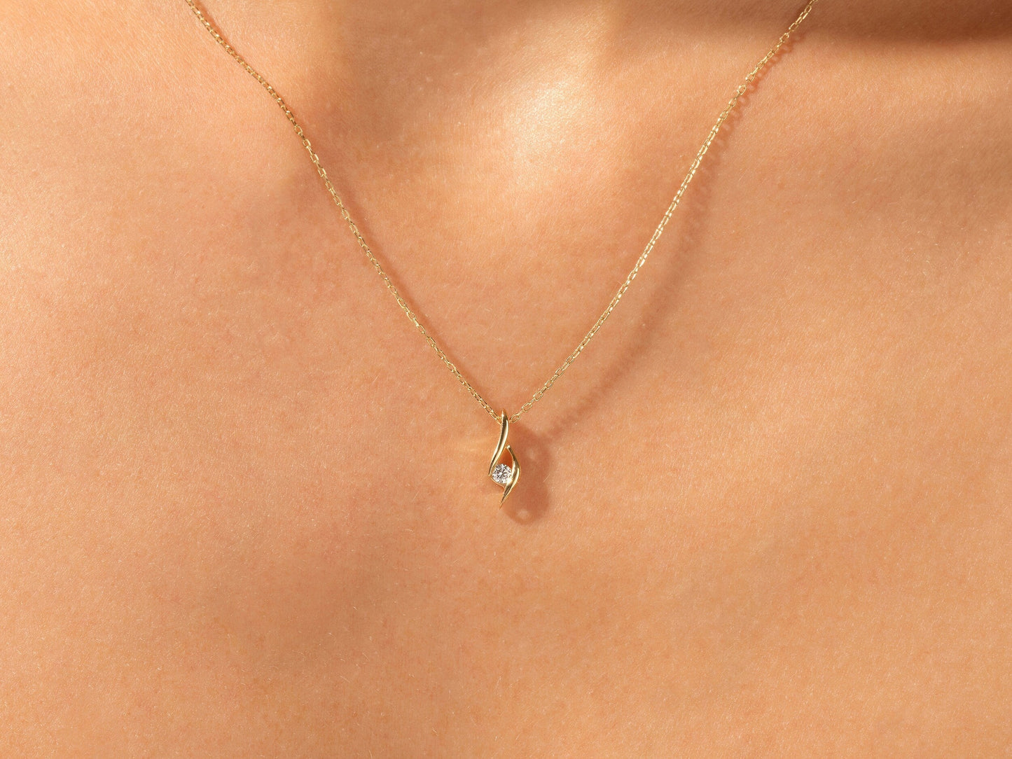 Nova - 0.10 CT Round Solitaire Moissanite Necklace