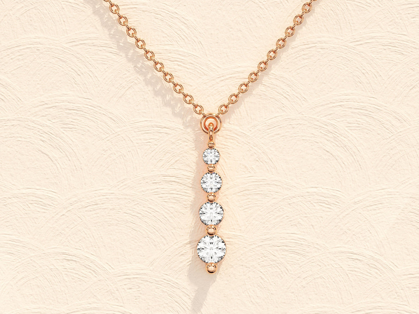 0.11 TCW Round Moissanite Diamond Drop Pendant Necklace