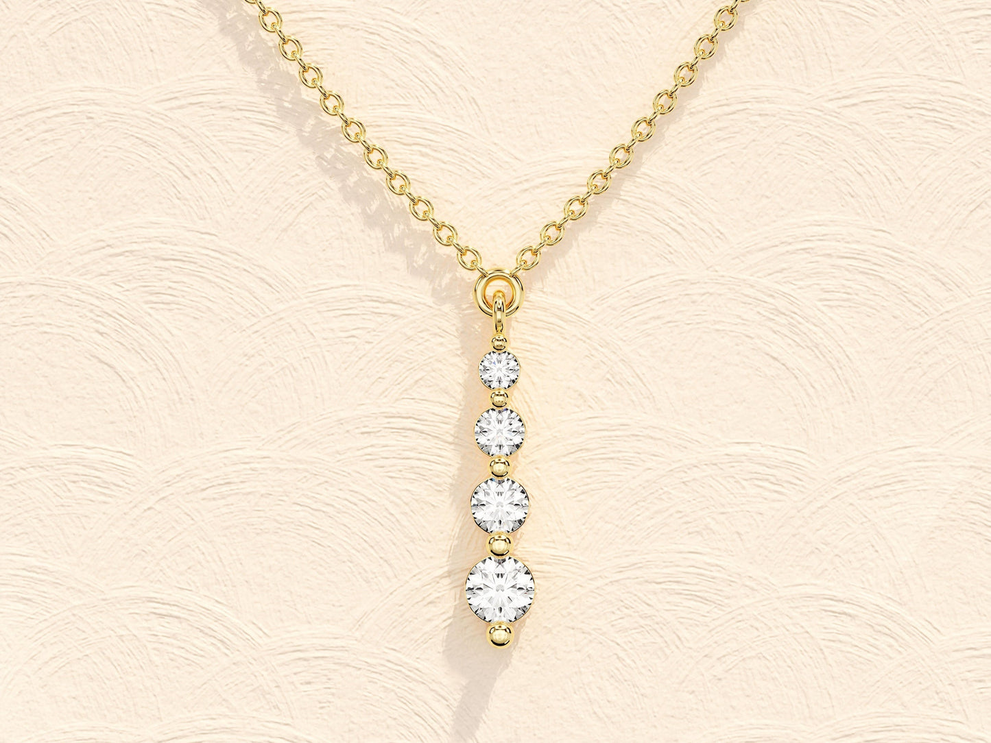 Isla - 0.11 TCW Round Drop Pendant Moissanite Necklace