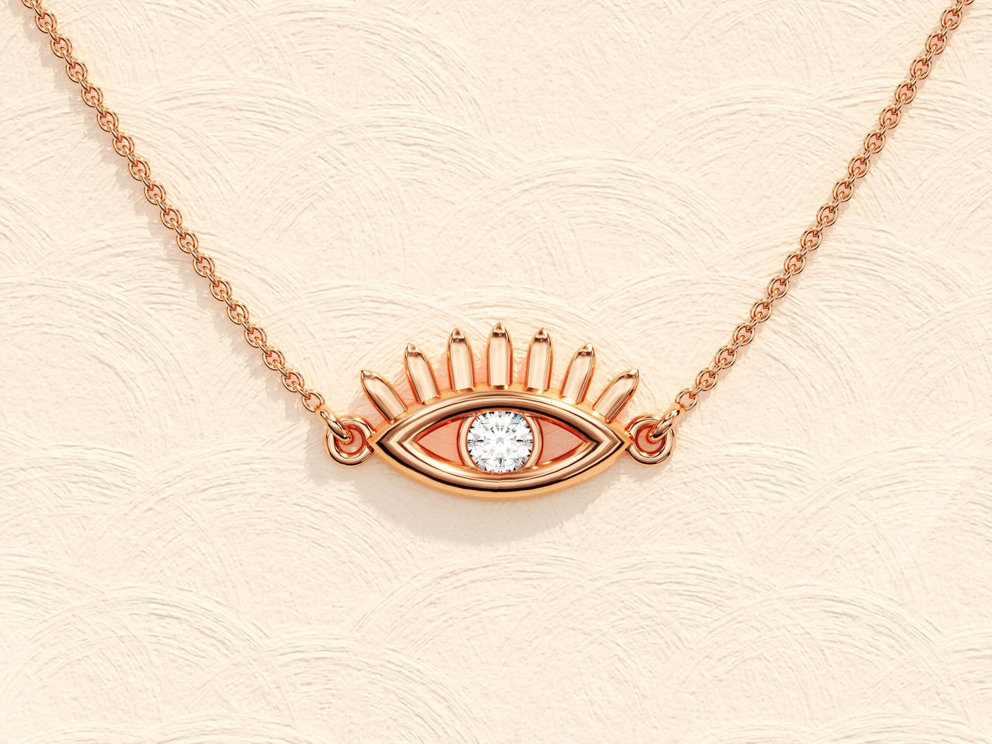 Willow - 0.10 CT Round Evil Eye Moissanite Necklace