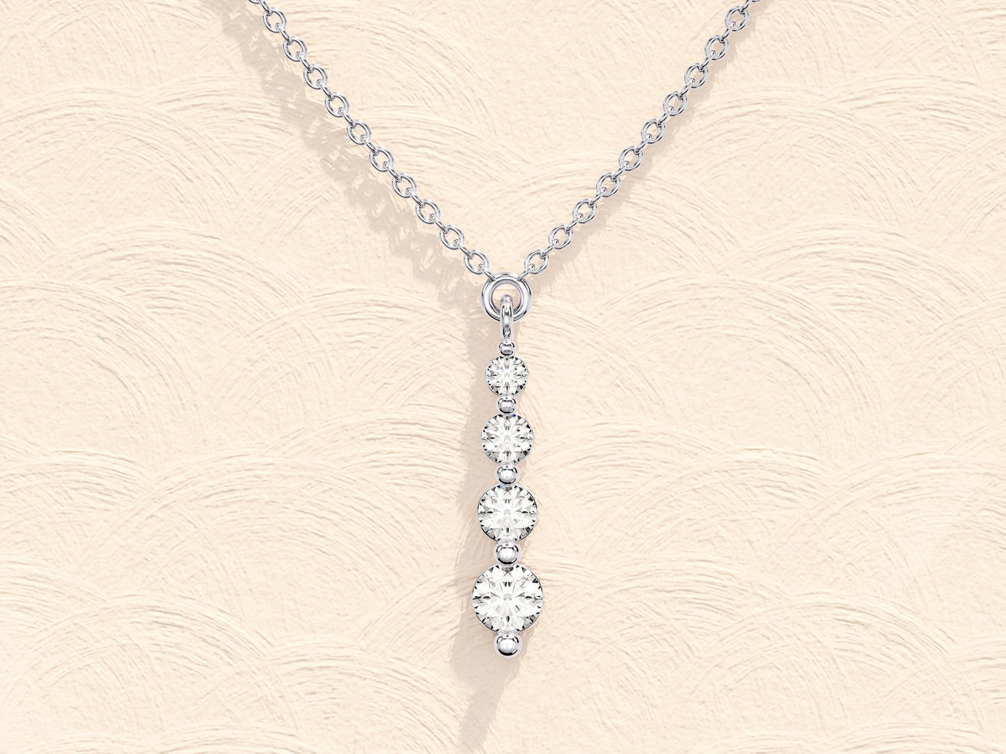 Isla - 0.11 TCW Round Drop Pendant Moissanite Necklace