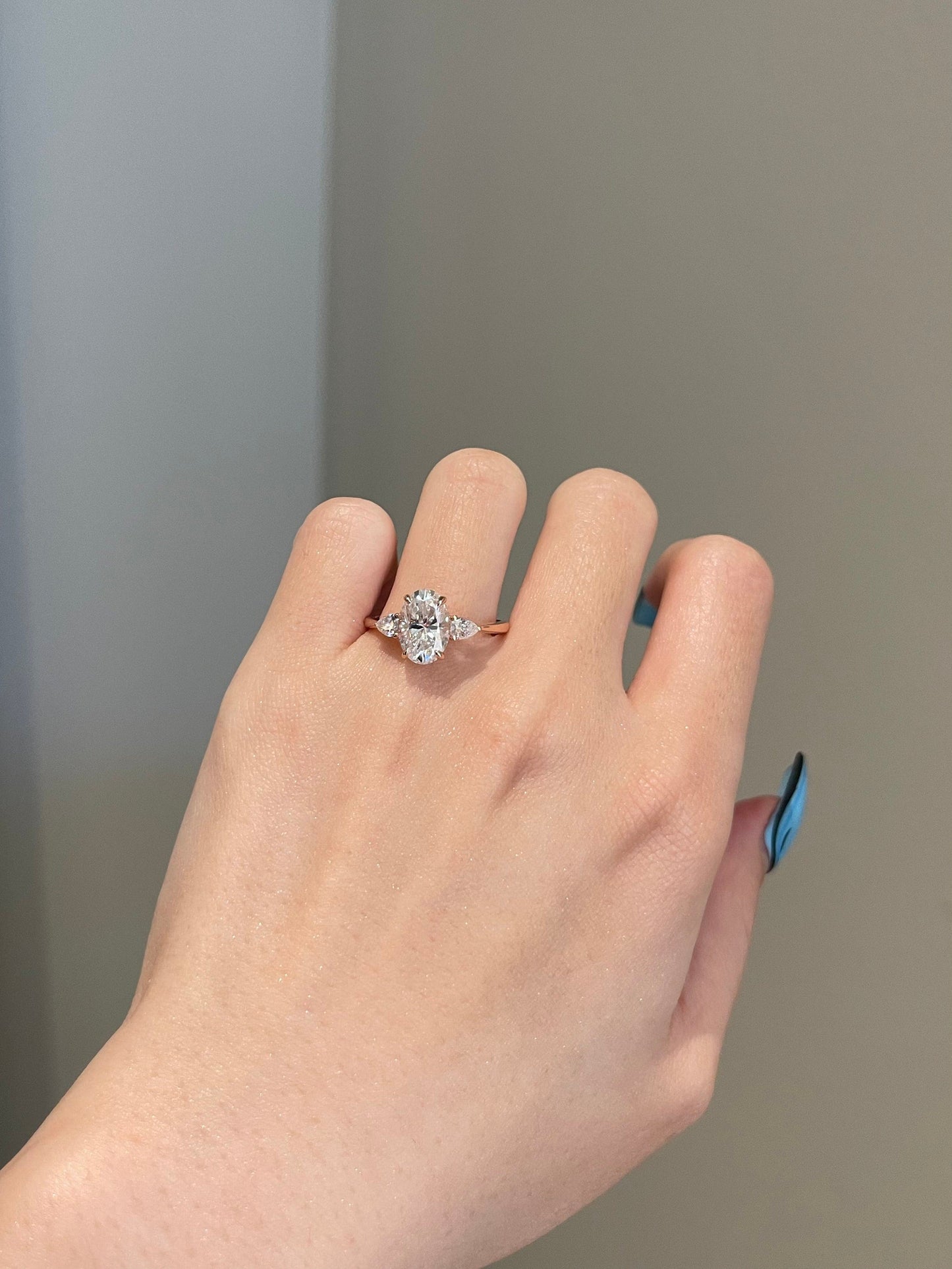 Michelle- 2.5 CT Oval Three Stone Style Moissanite Ring