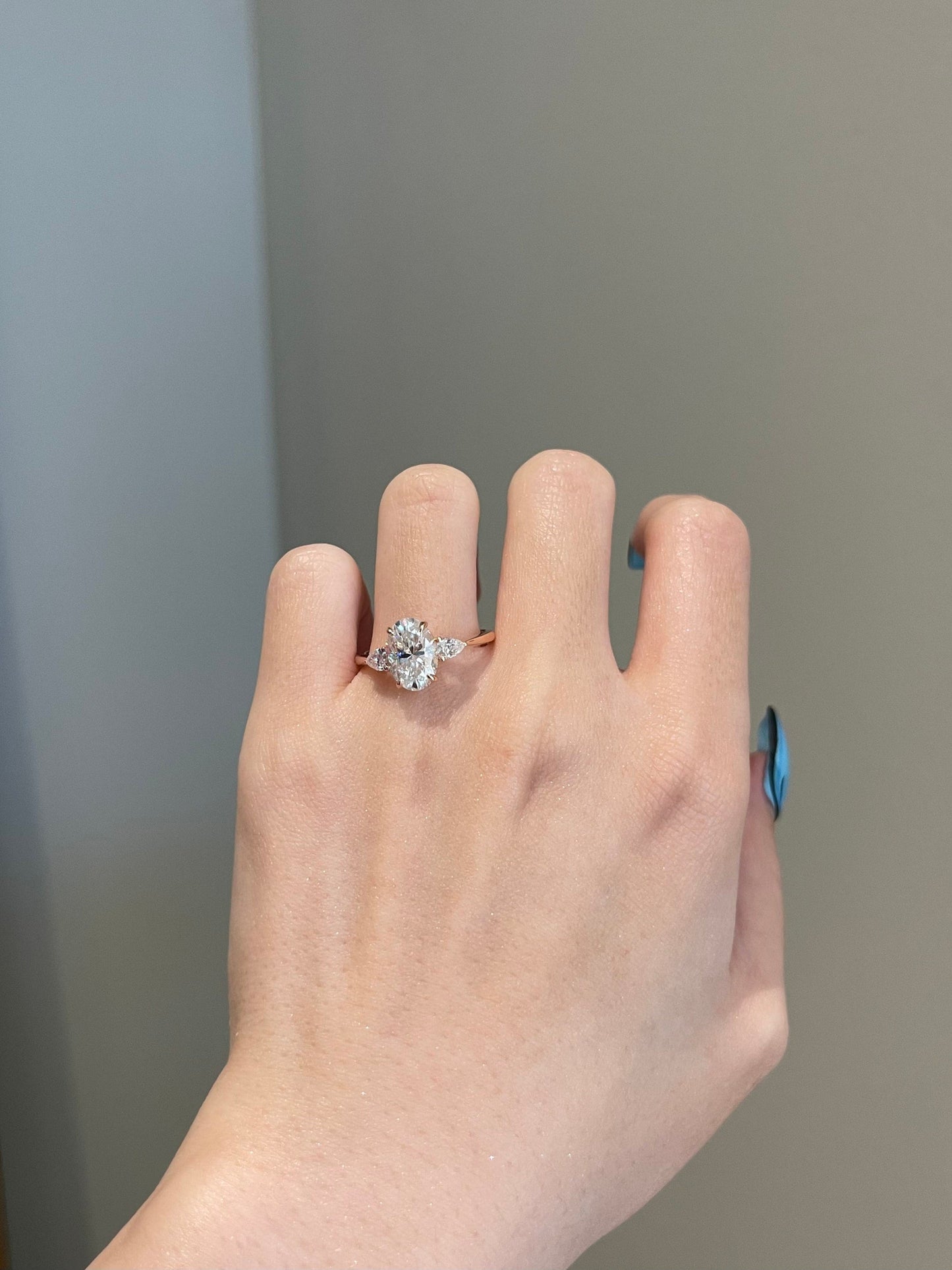 Michelle- 2.5 CT Oval Three Stone Style Moissanite Ring