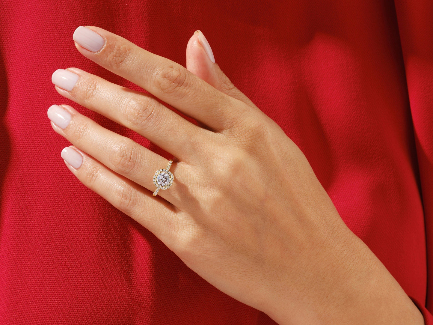 Kyle- 1.0 CT Cushion Halo Pave Moissanite Ring