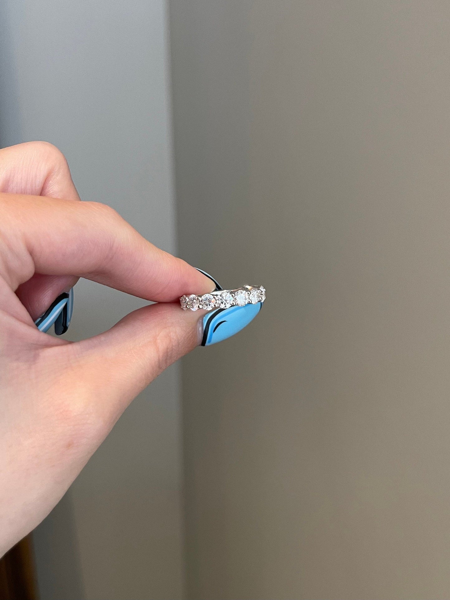 Hazel-0.3 CTW Round Semi Eternity Wedding Band