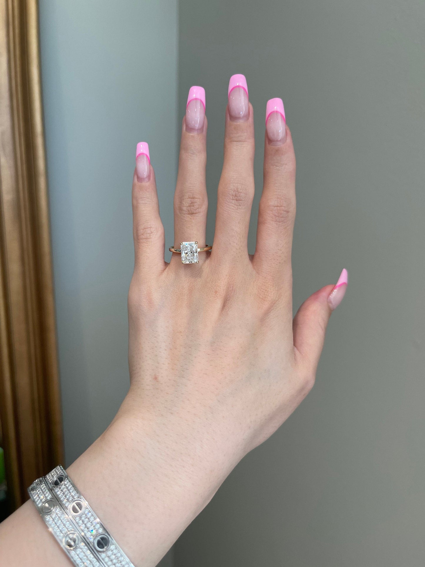Zachary- 3.0 CT Radiant Hidden Halo Moissanite Ring