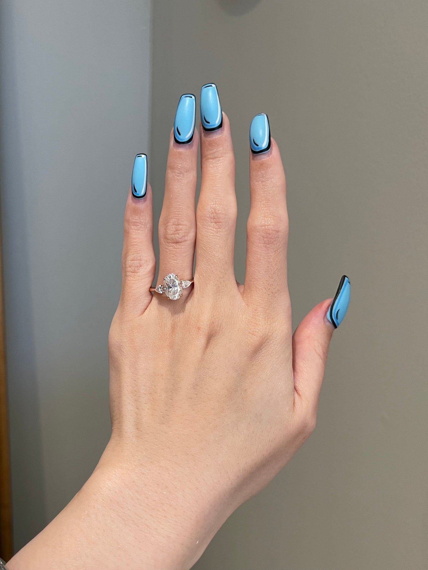 Michelle- 2.5 CT Oval Three Stone Style Moissanite Ring