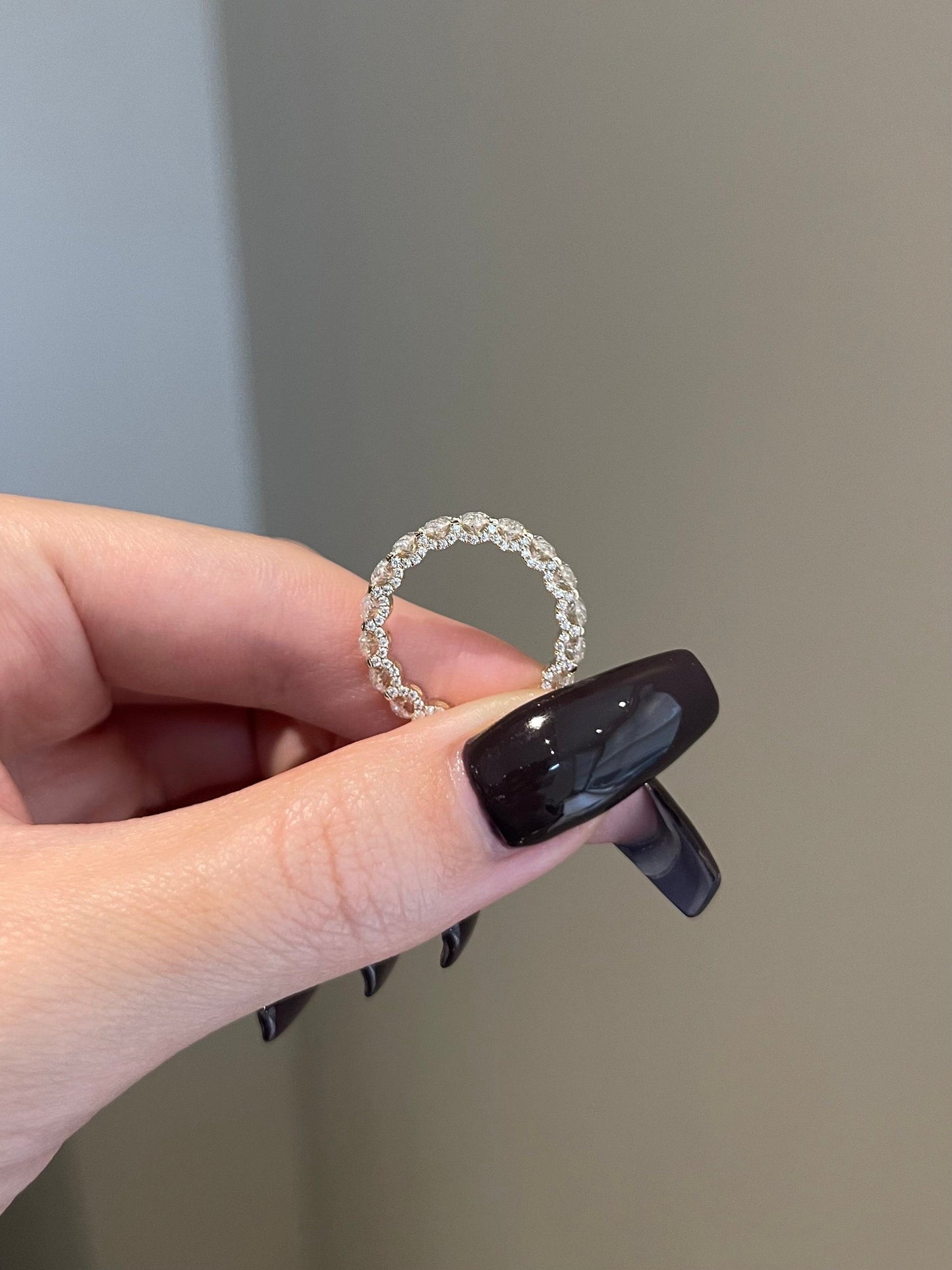 Gilbert-0.3 CTW Oval Full Eternity Wedding Band