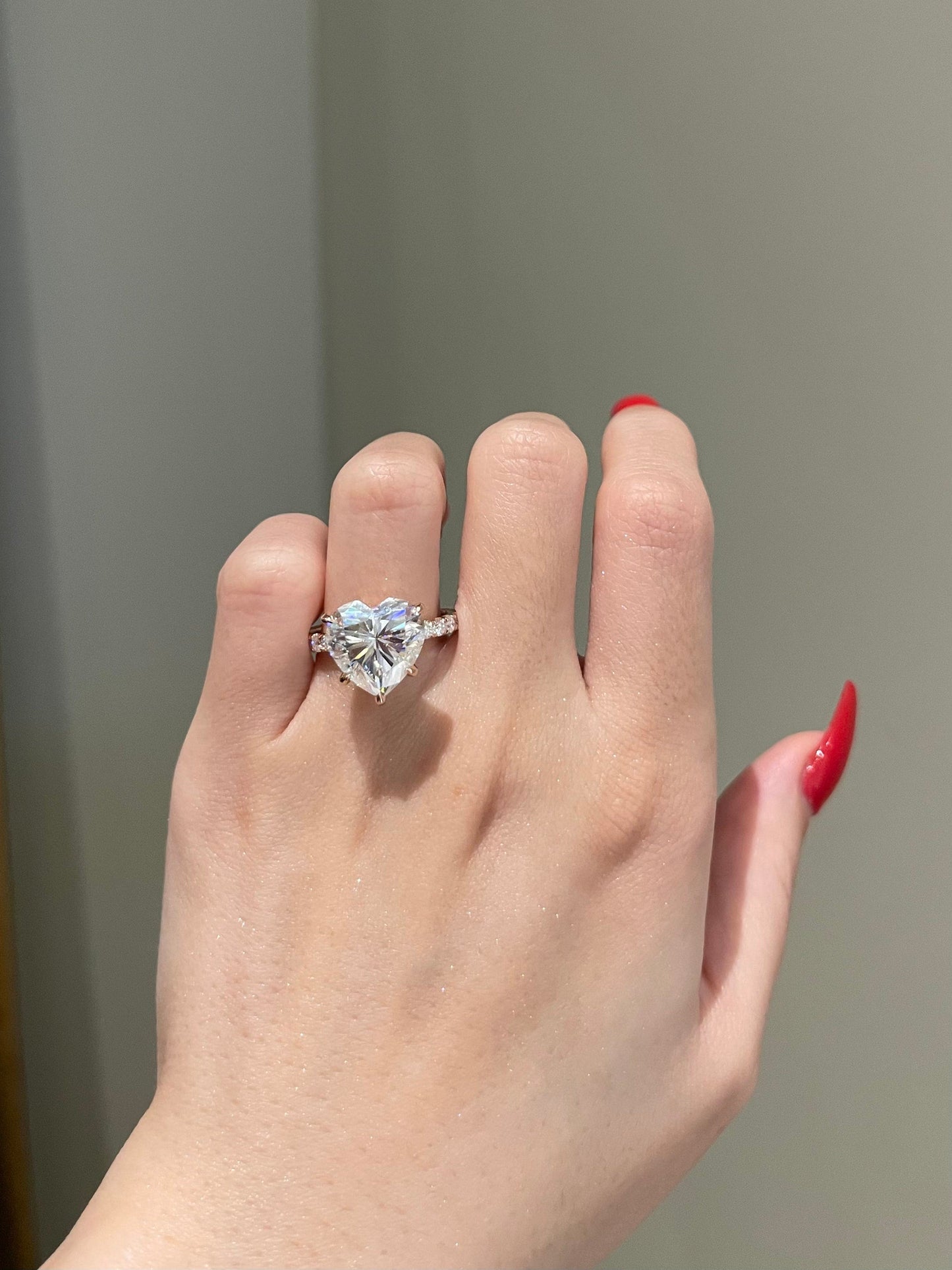 Diane- 7.0 CT Heart Pave Moissanite Ring