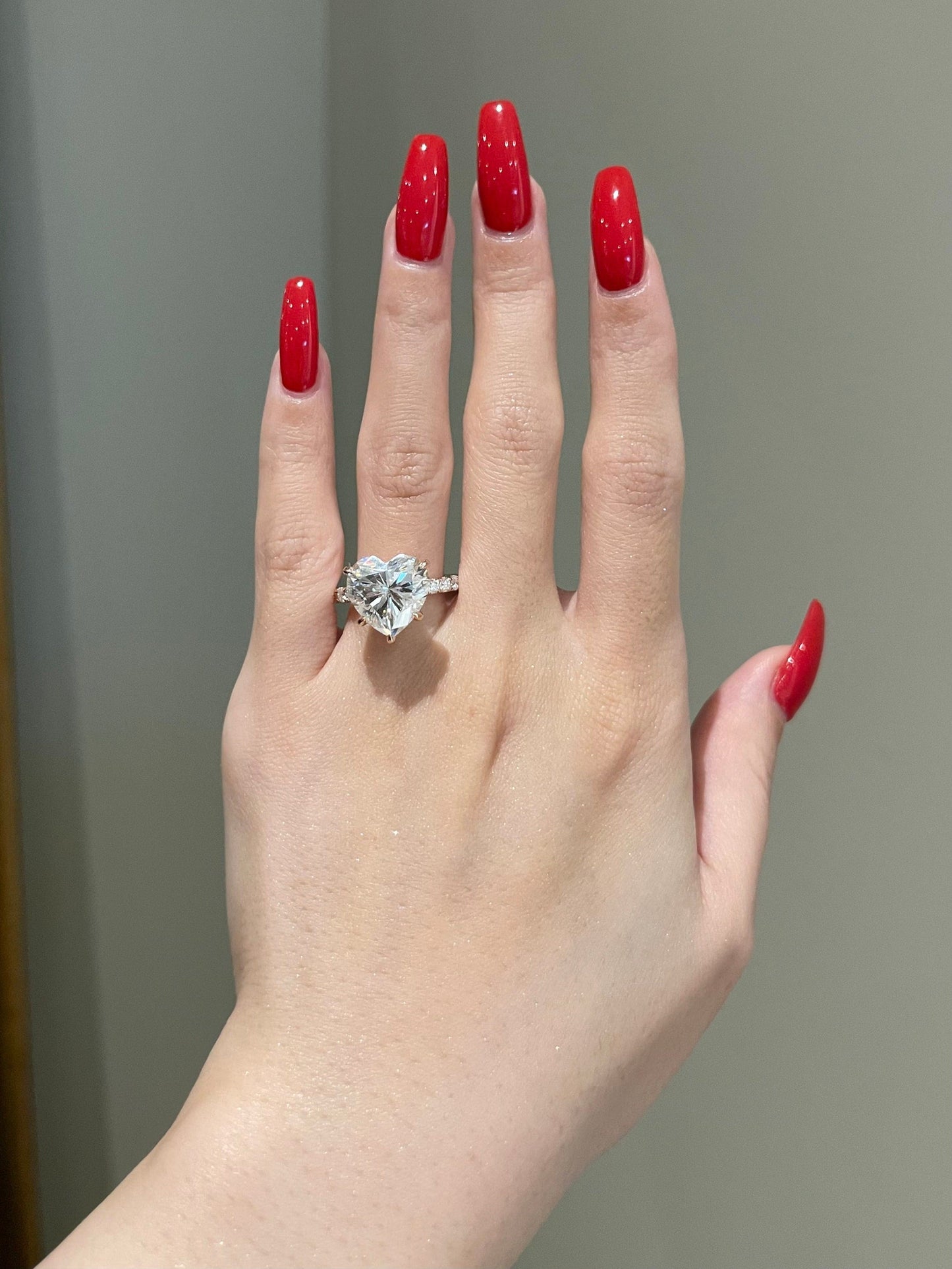 Diane- 7.0 CT Heart Pave Moissanite Ring