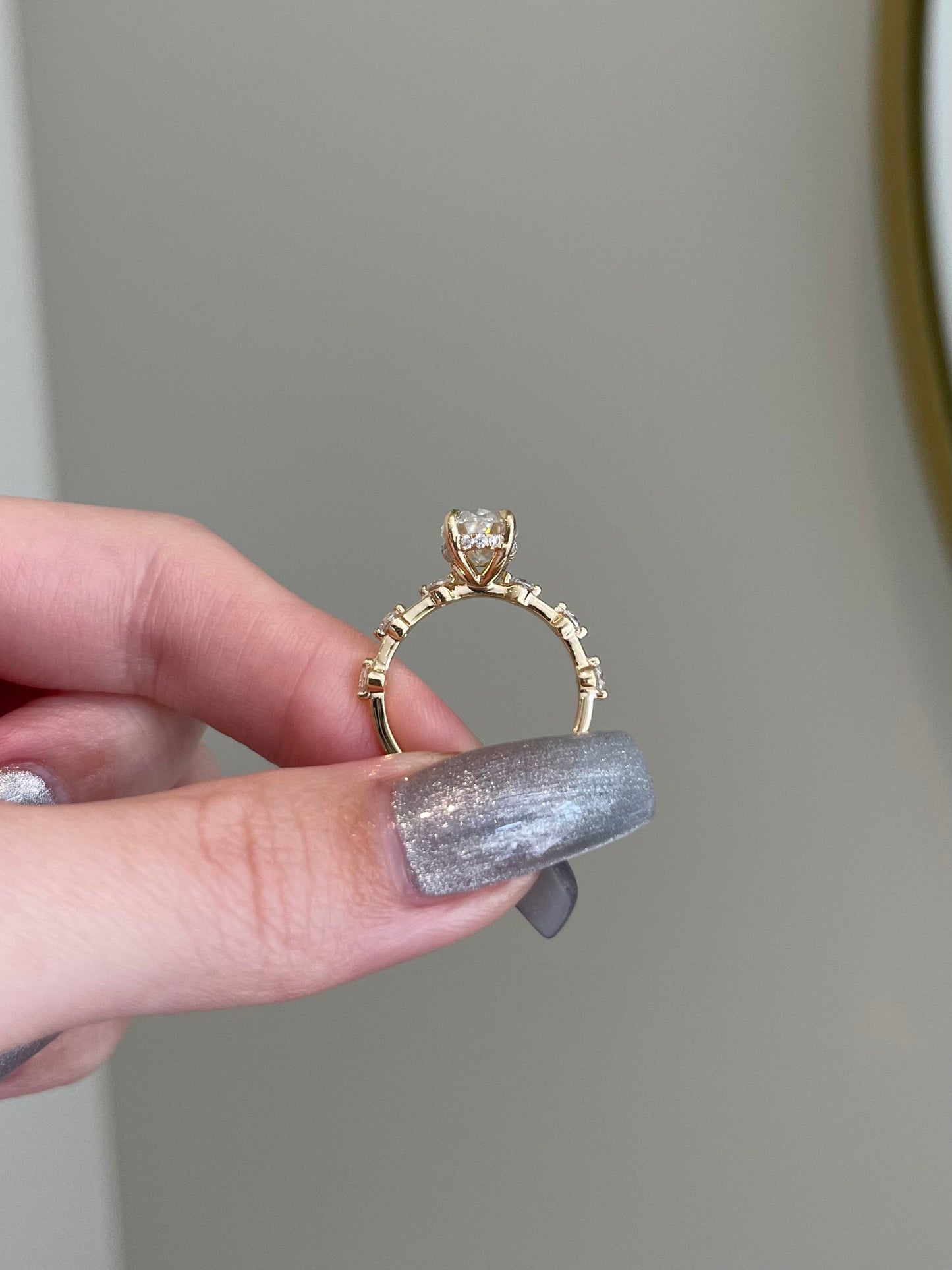 Dennis- 3.0 CT Oval Dainty Moissanite Ring