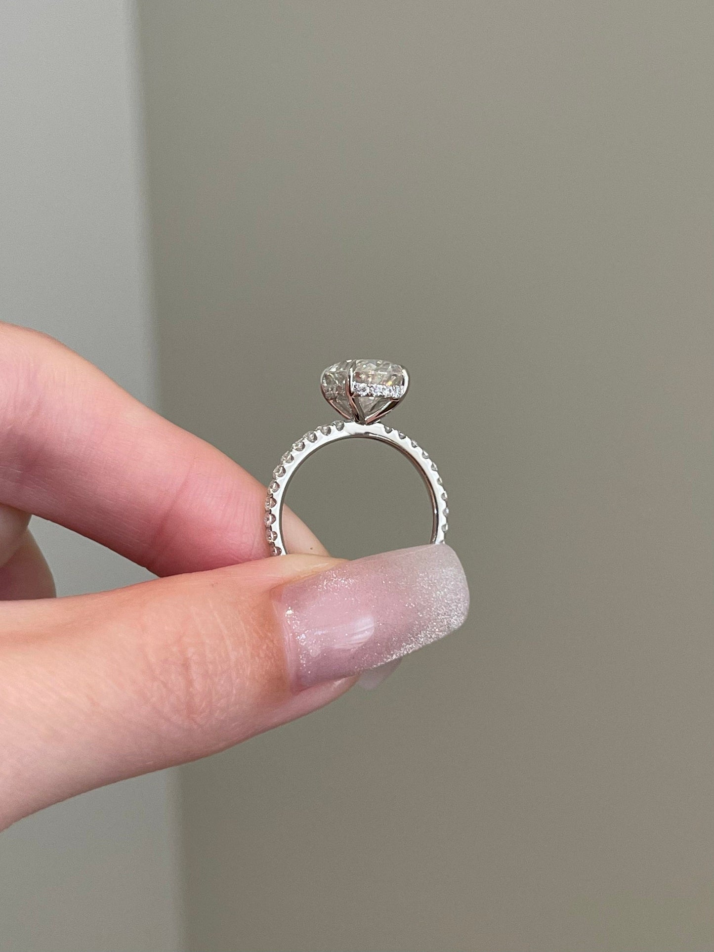 Cynthia- 4.0 CT Oval Hidden Halo Pave Moissanite Ring