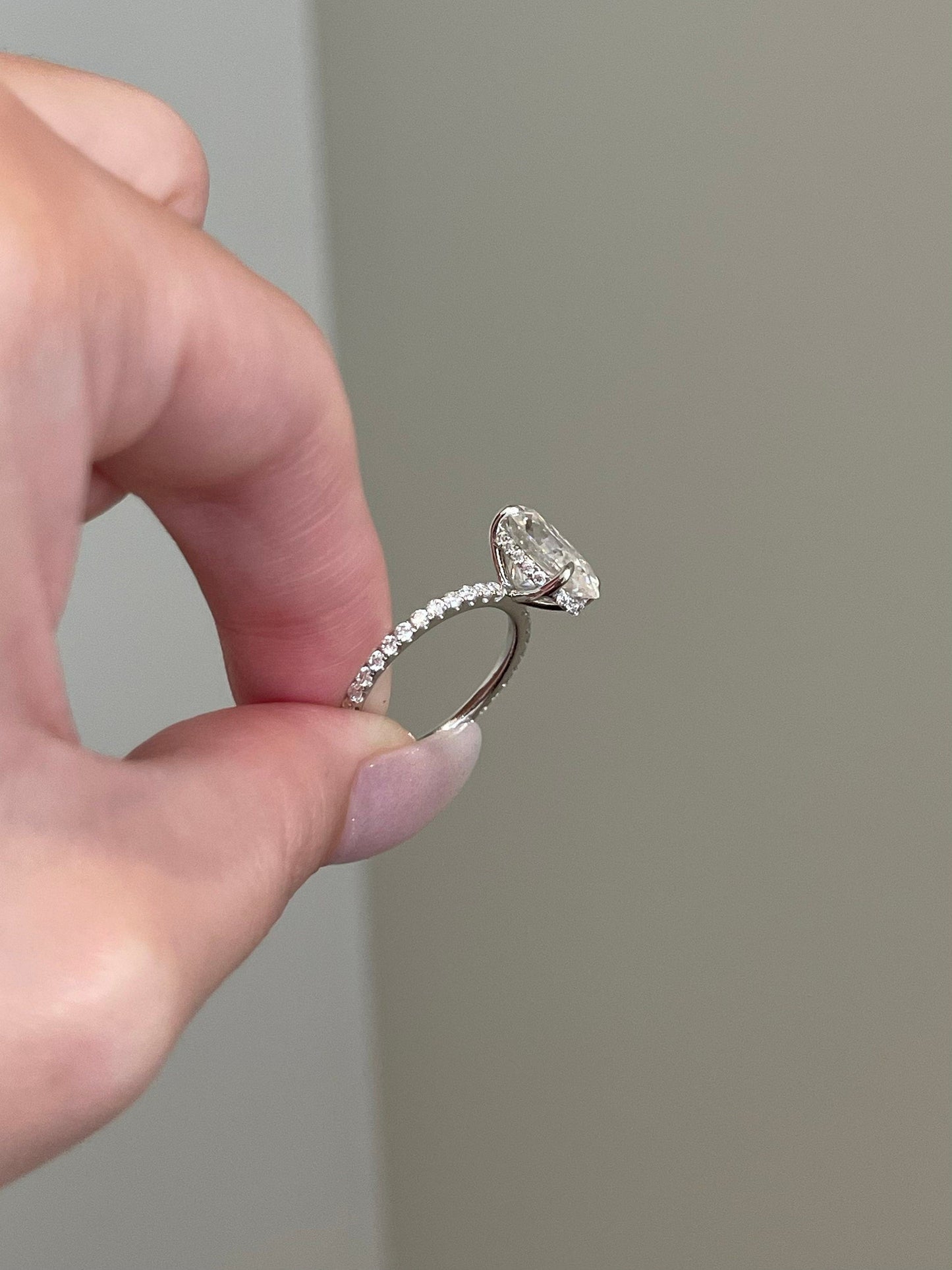 Cynthia- 4.0 CT Oval Hidden Halo Pave Moissanite Ring