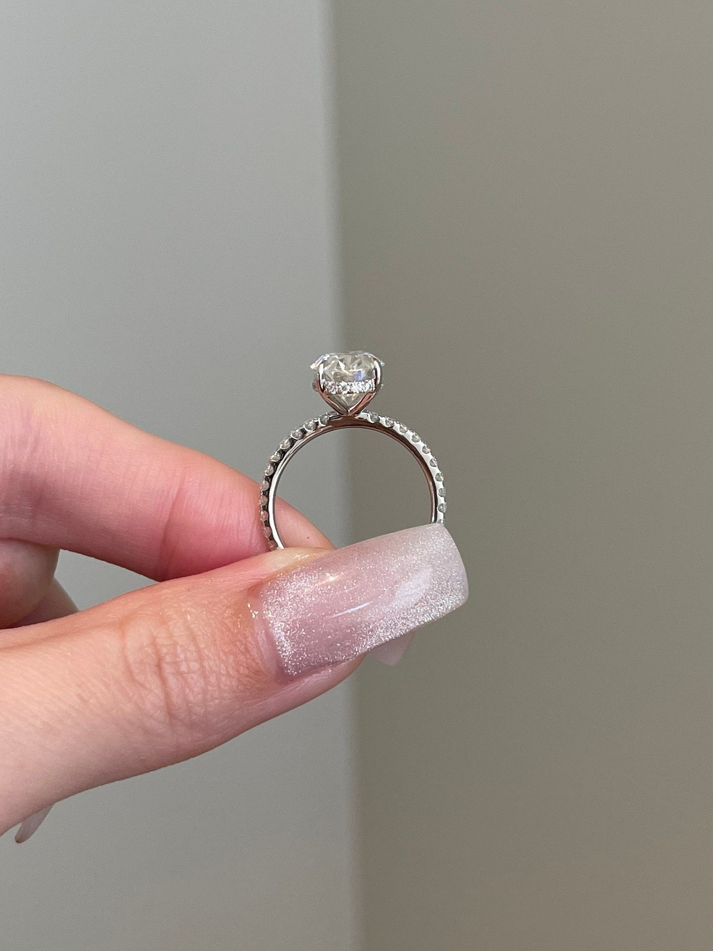 Cynthia- 4.0 CT Oval Hidden Halo Pave Moissanite Ring