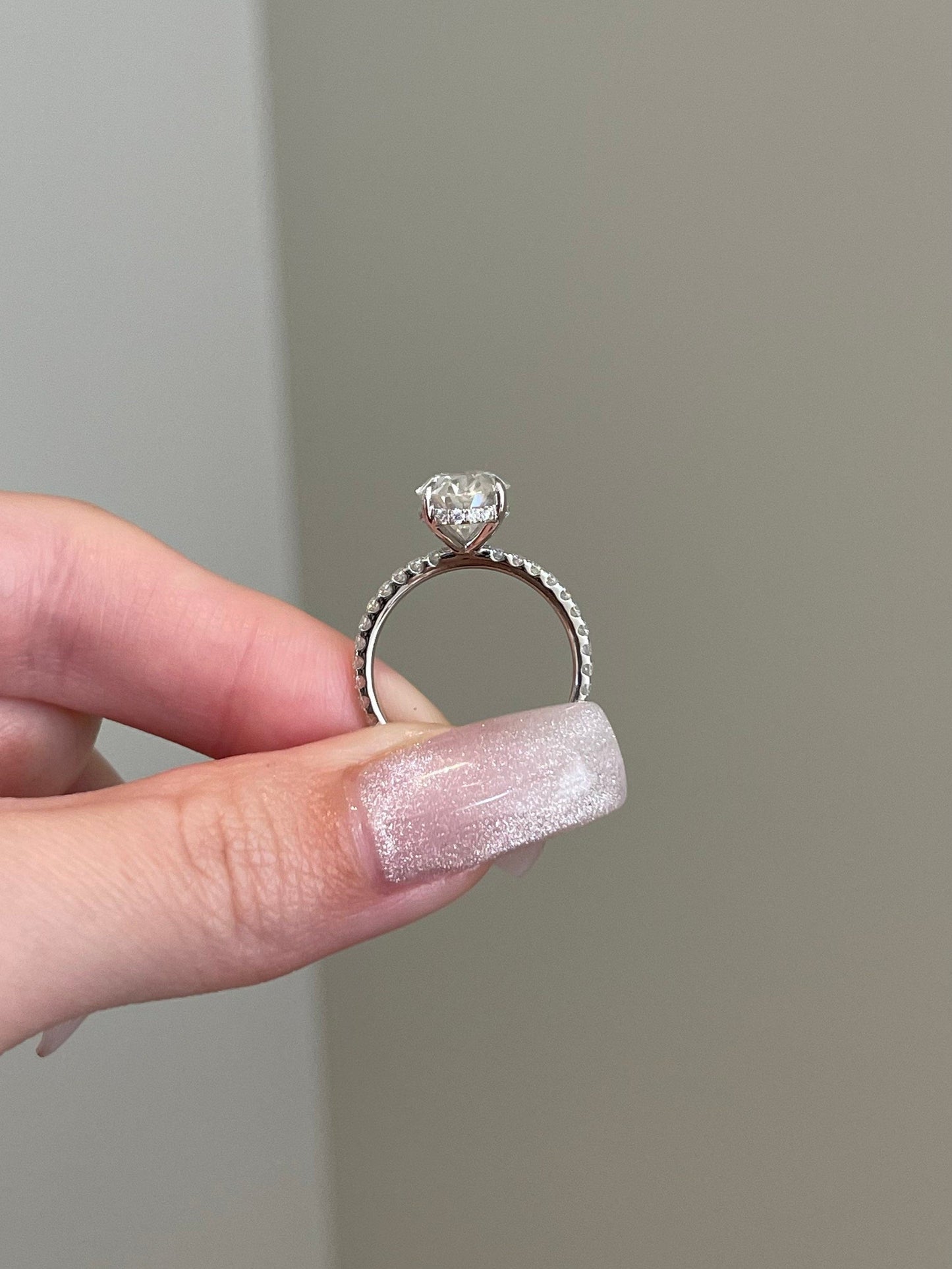 Cynthia- 4.0 CT Oval Hidden Halo Pave Moissanite Ring