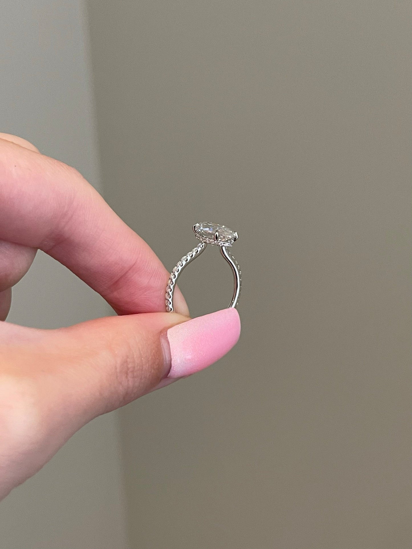 Gregory- 3.0 CT Oval Hiden Halo Pave Moissanite Ring