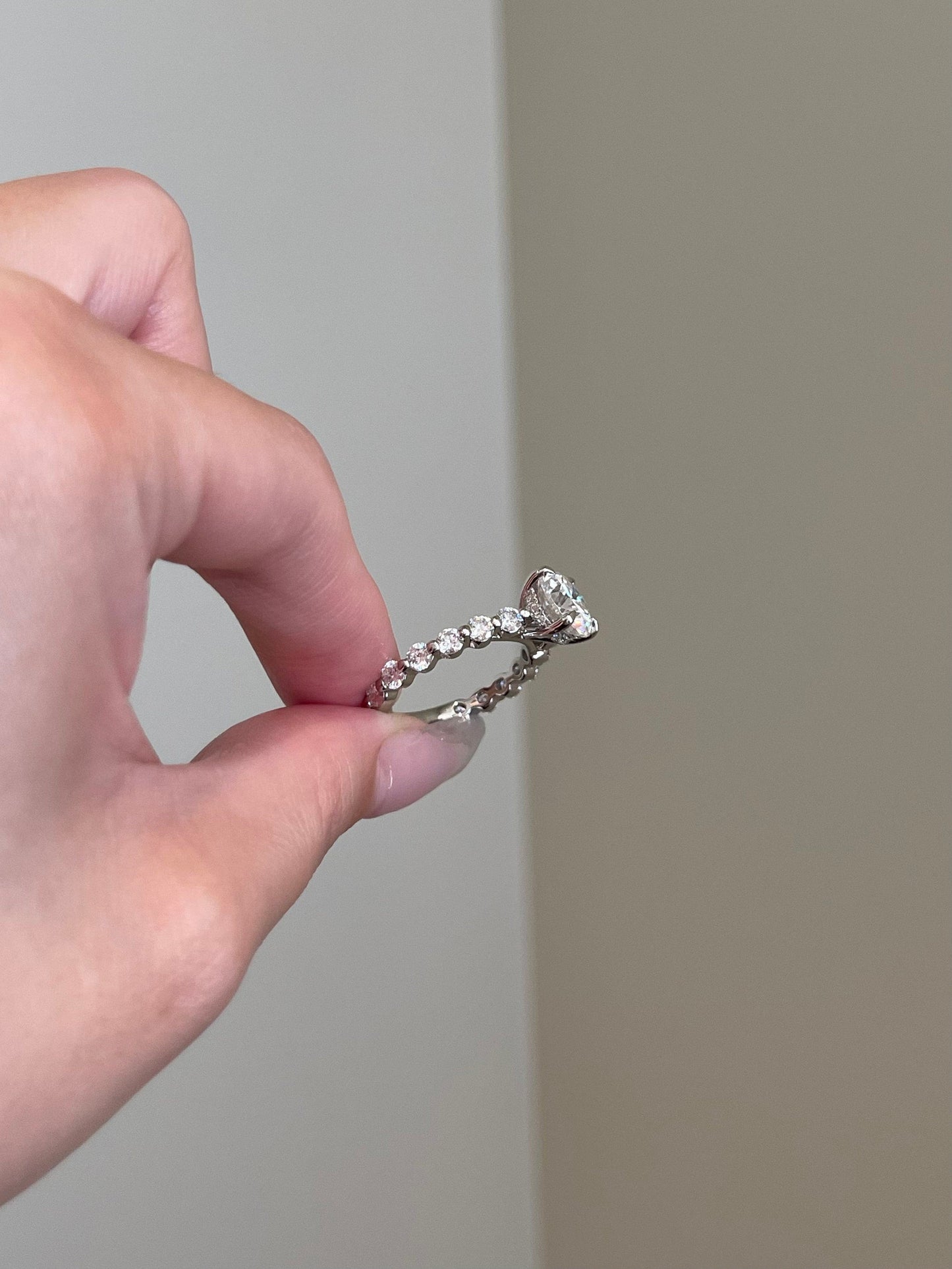 Tyler- 3.0 CT Round Hidden Halo Pave Moissanite Ring