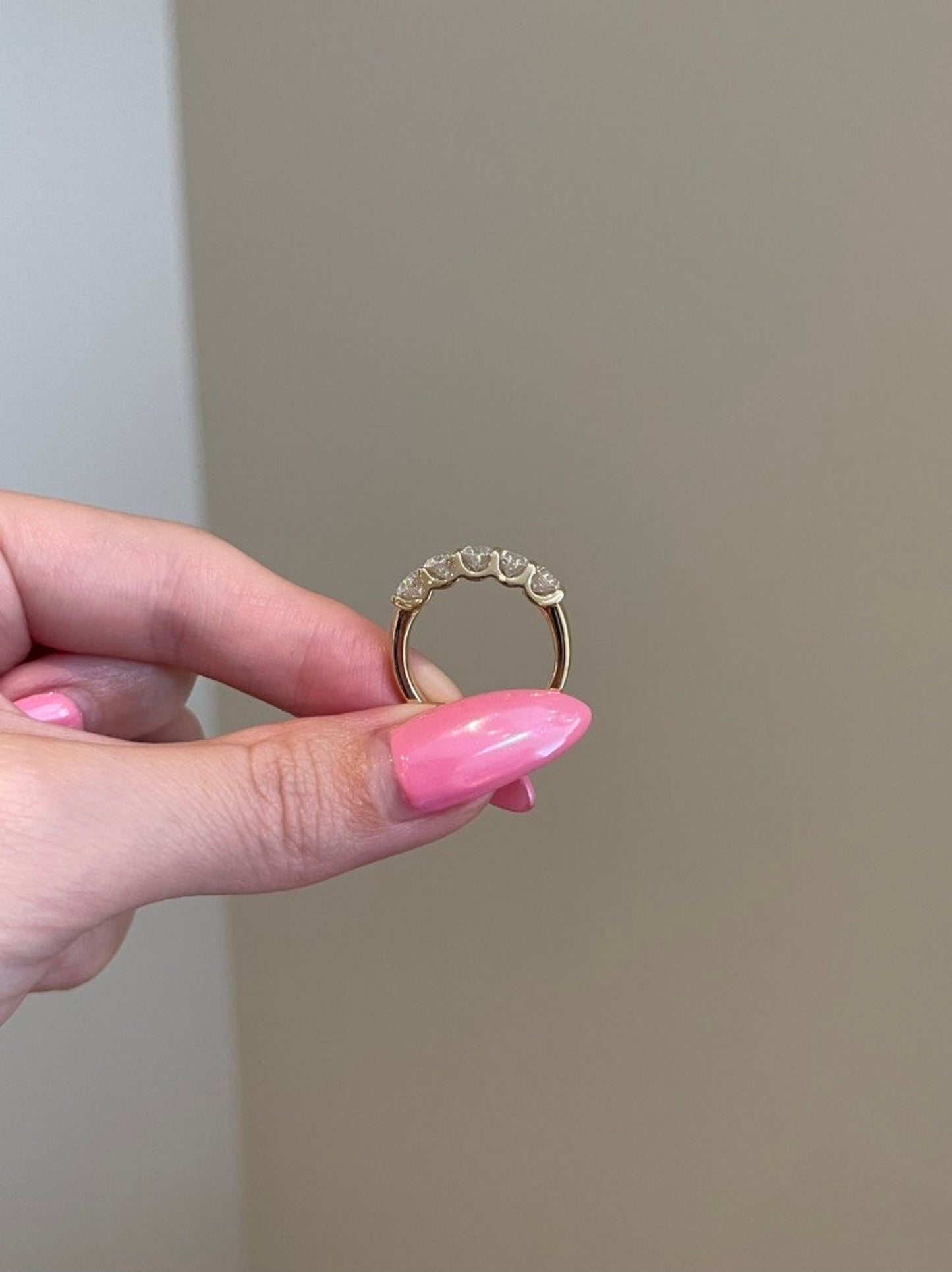 Tonya-2.0 CTW Oval Five Stone Wedding Band