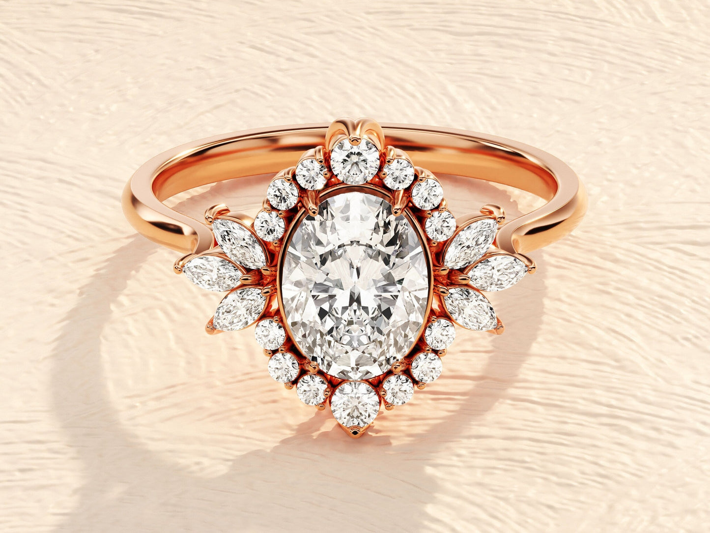 Frances- 1.5 CT Oval Cluster Moissanite Ring