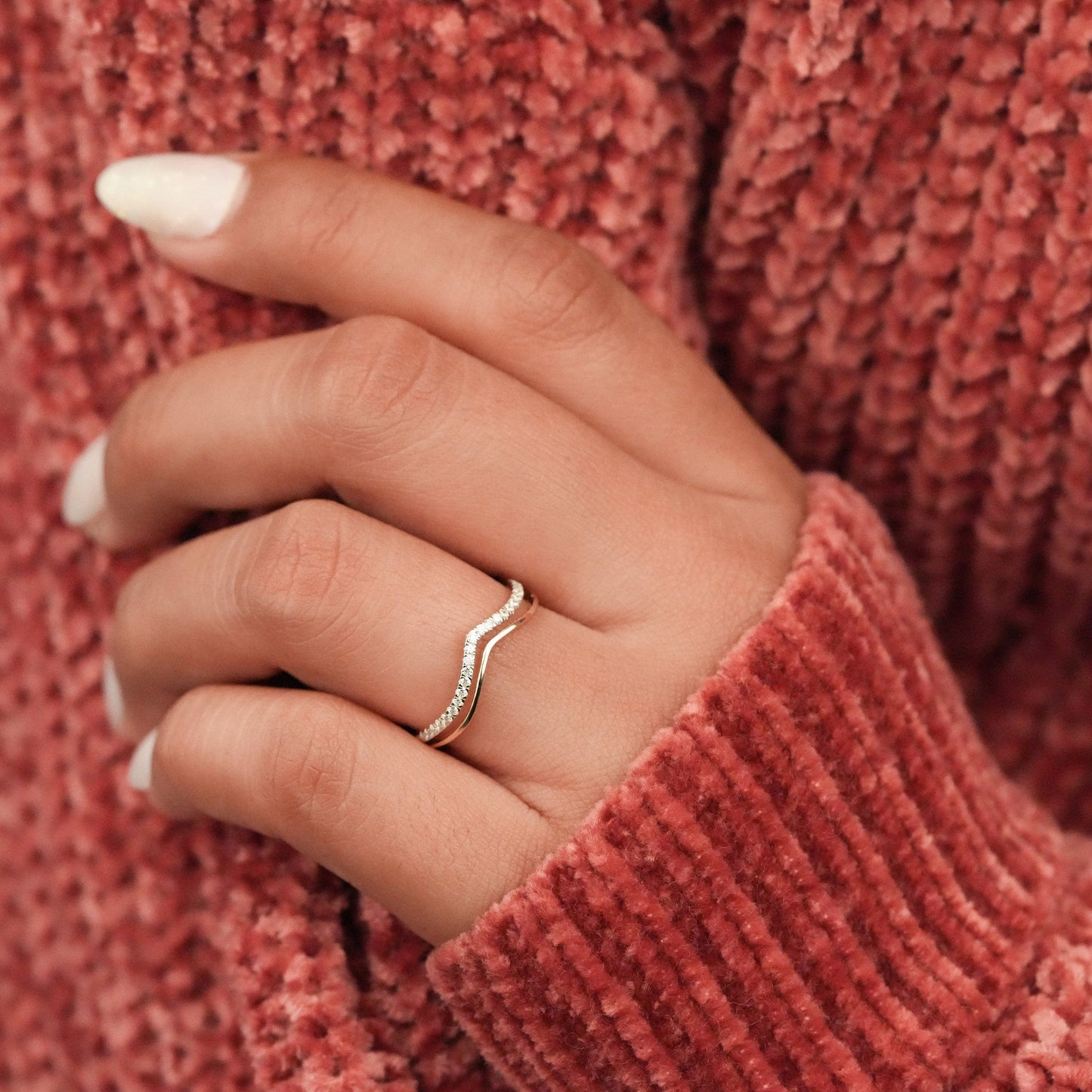 Miles-0.13 CTW Round Curved Wedding Band