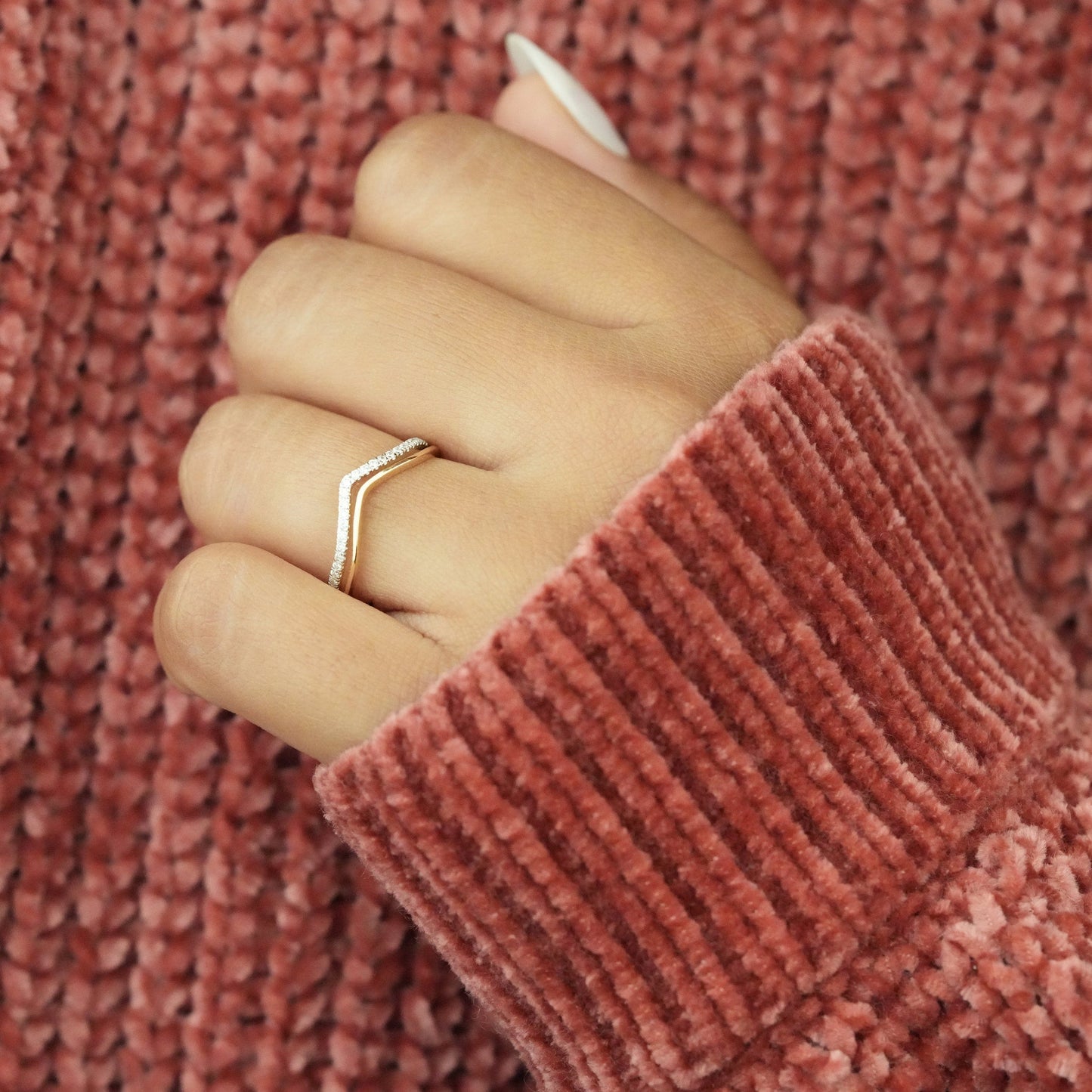 Miles-0.13 CTW Round Curved Wedding Band