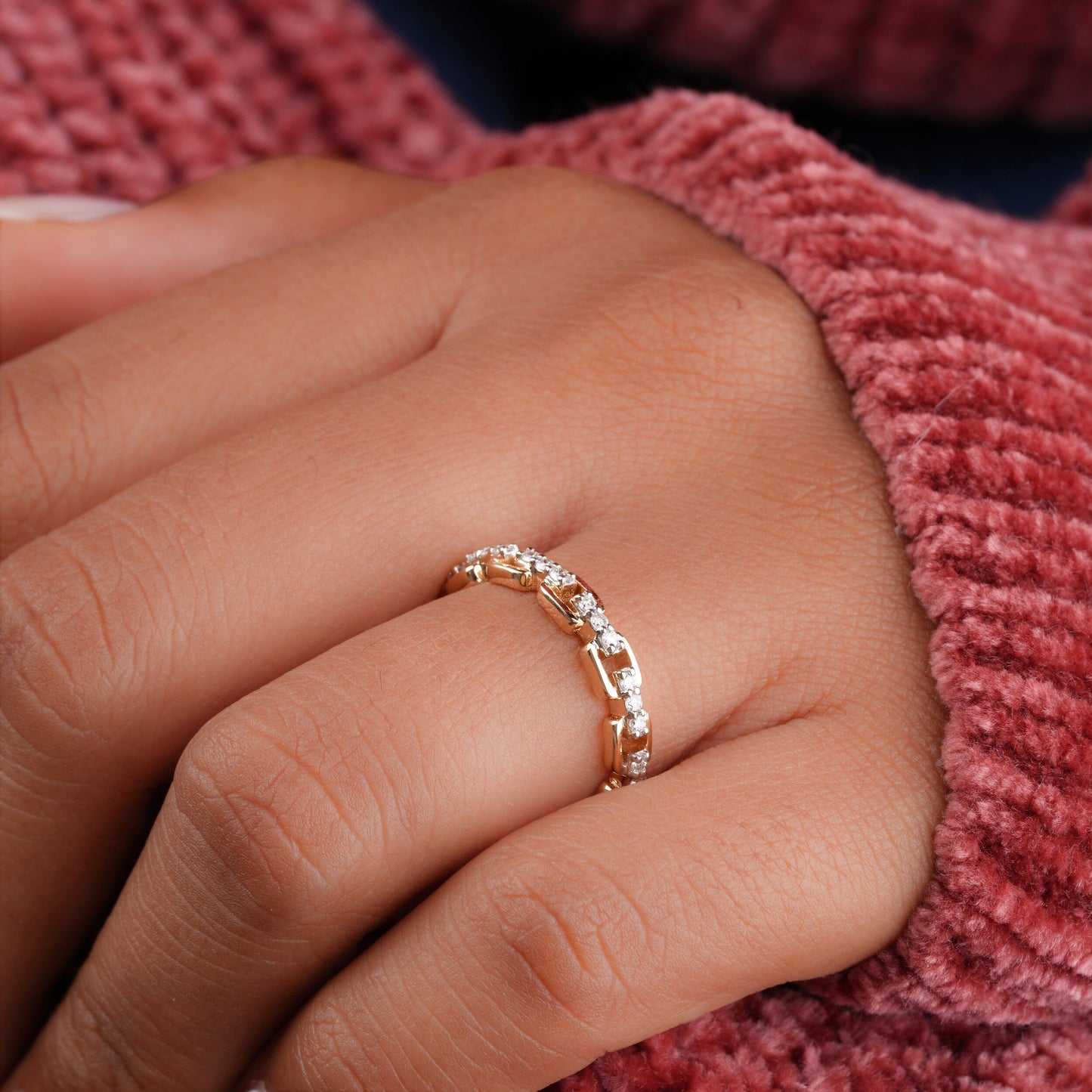 Derrick-0.35 CTW Round Open Link Wedding Band