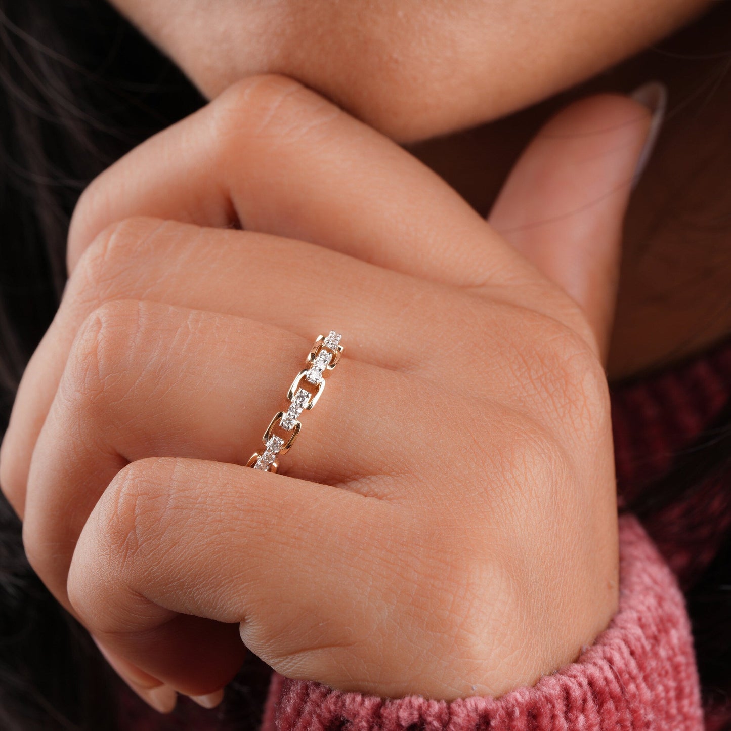 Derrick-0.35 CTW Round Open Link Wedding Band