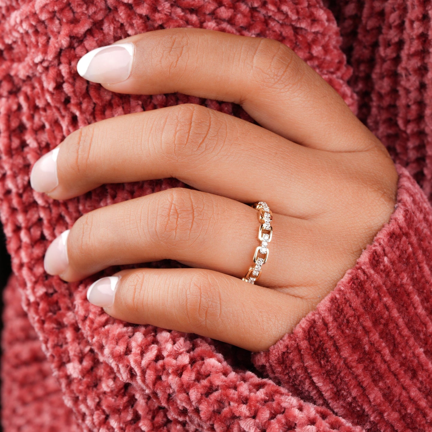 Derrick-0.35 CTW Round Open Link Wedding Band