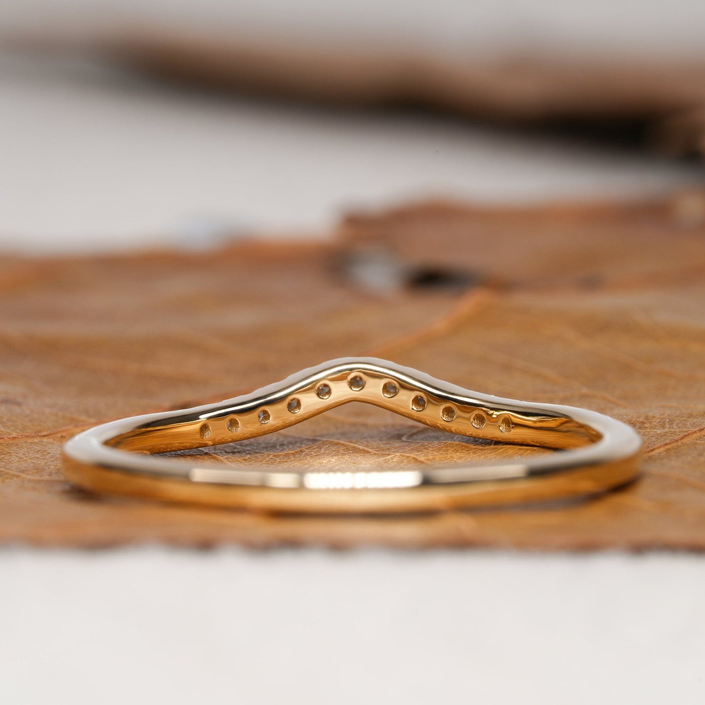 Edna-0.12 CTW Round Curved Wedding Band