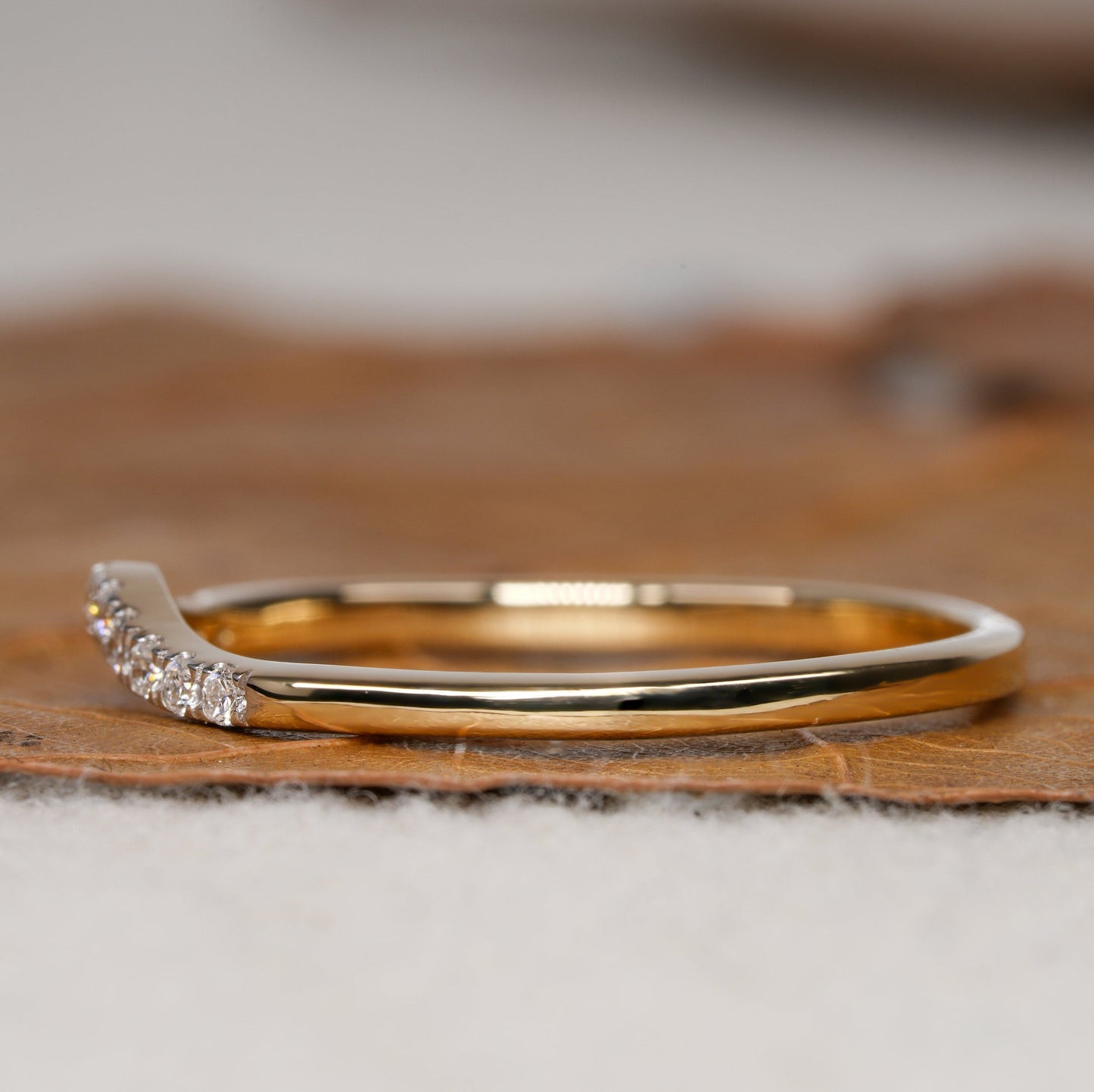 Edna-0.12 CTW Round Curved Wedding Band