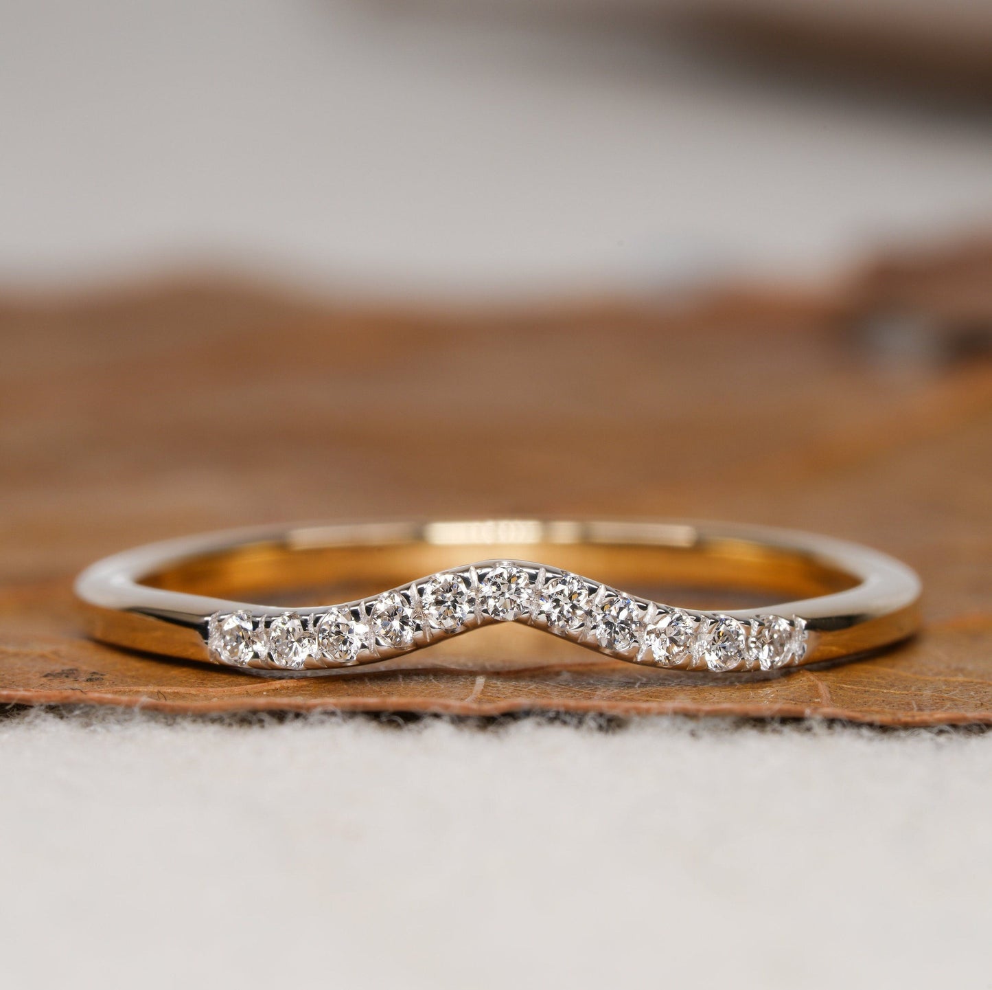 Edna-0.12 CTW Round Curved Wedding Band