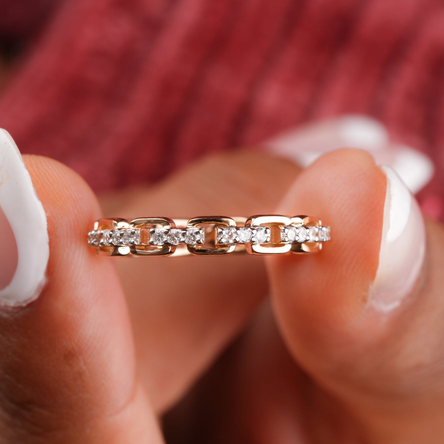 Derrick-0.35 CTW Round Open Link Wedding Band