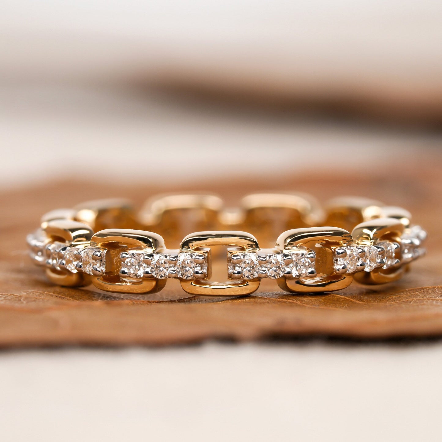Derrick-0.35 CTW Round Open Link Wedding Band