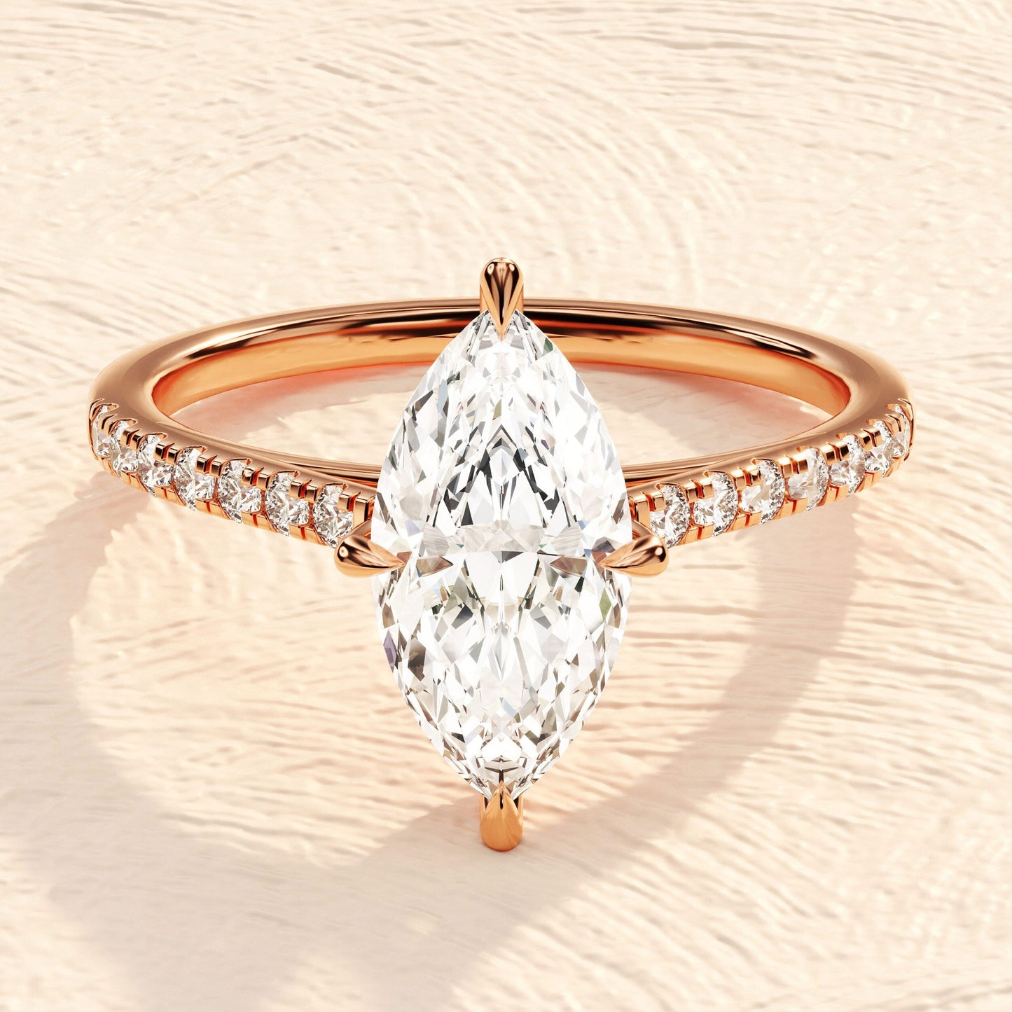 Marilyn- 1.0 CT-2.0 CT Marquise Pave Moissanite Ring