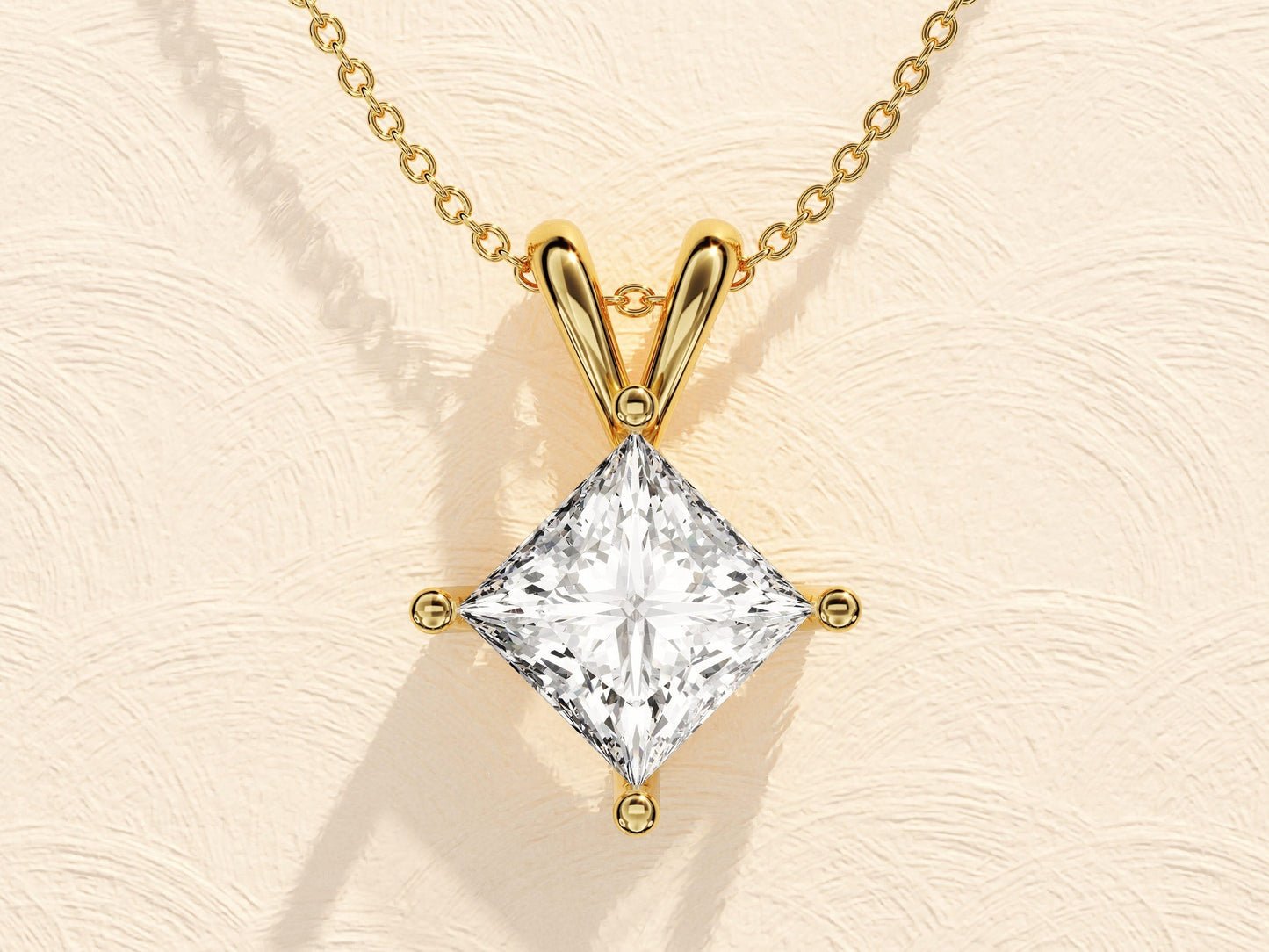 Jasmine - 1.0 CT Princess Solitaire Moissanite Necklace