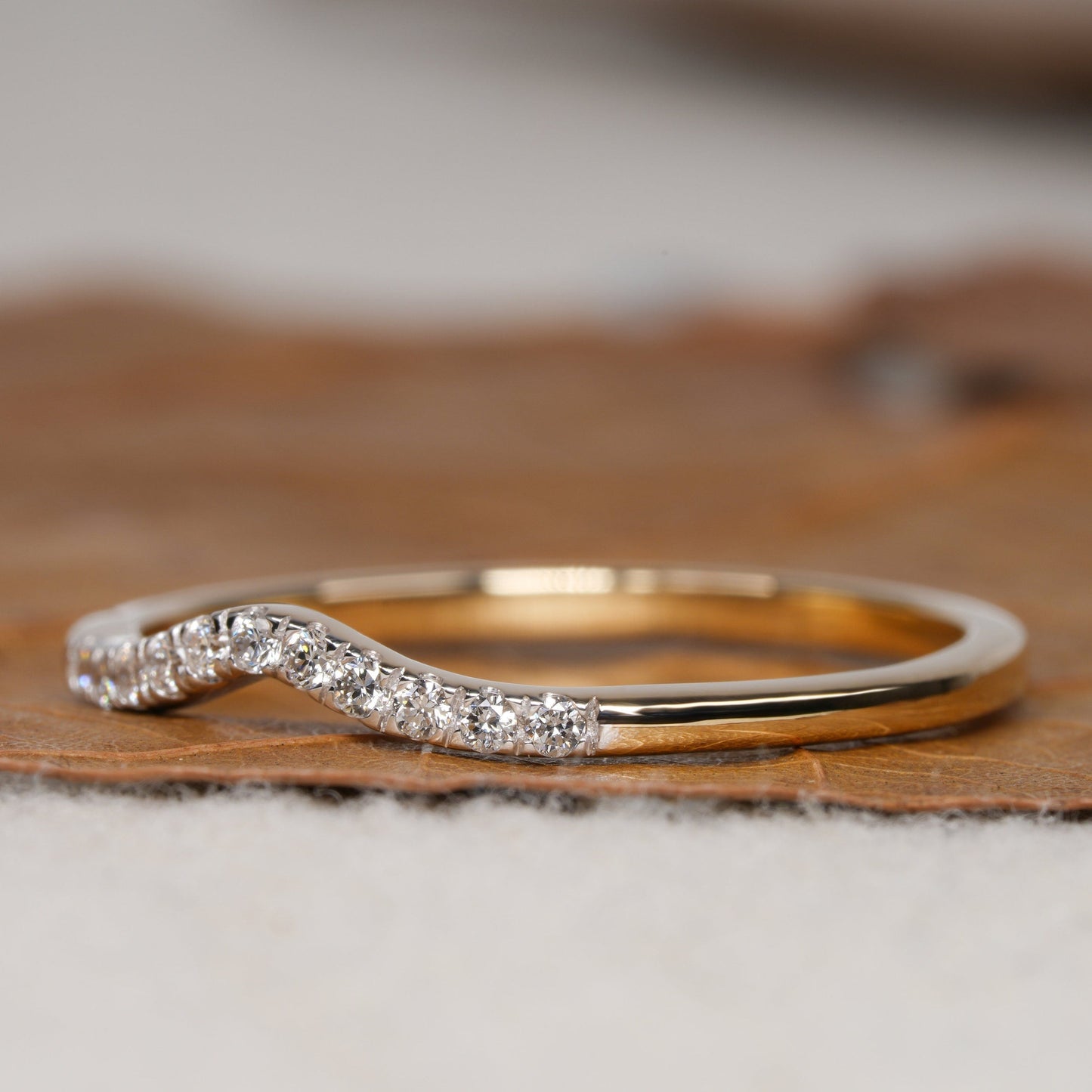 Edna-0.12 CTW Round Curved Wedding Band